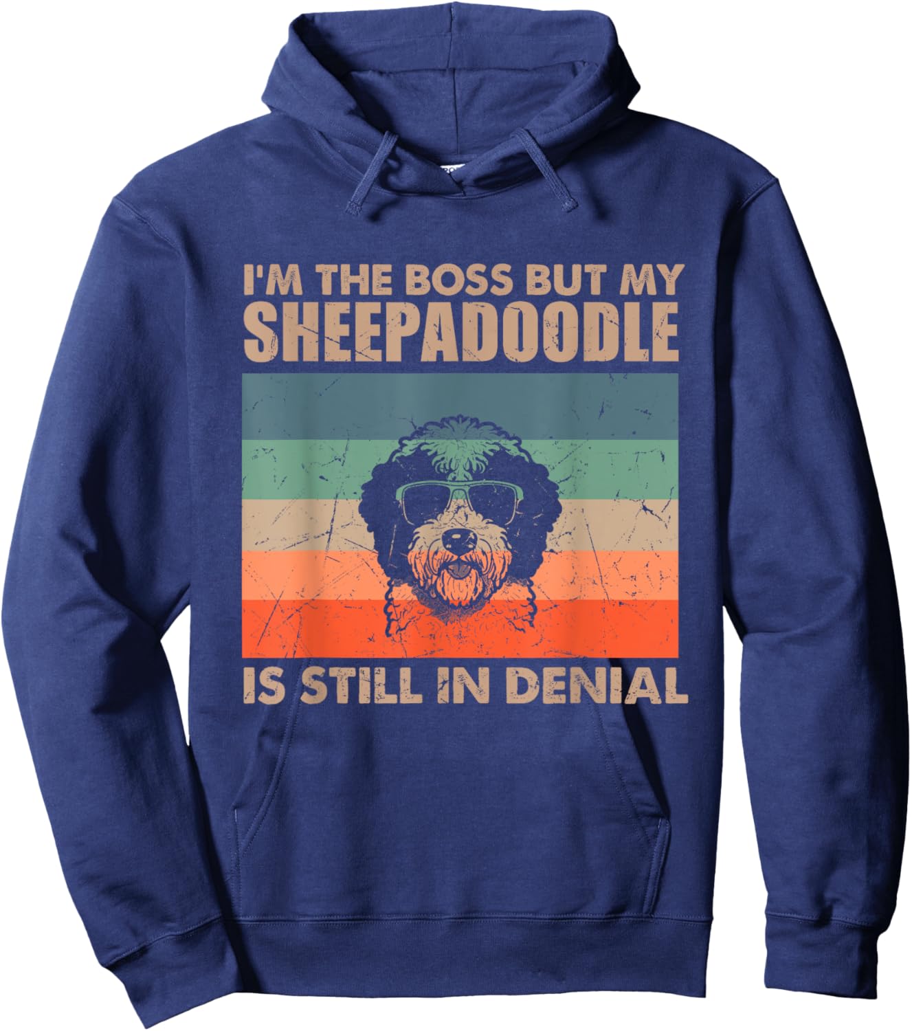 Vintage Sheepadoodle Dog Training Funny Dog Lover Men Women Hoodie - Hoodie | Navy