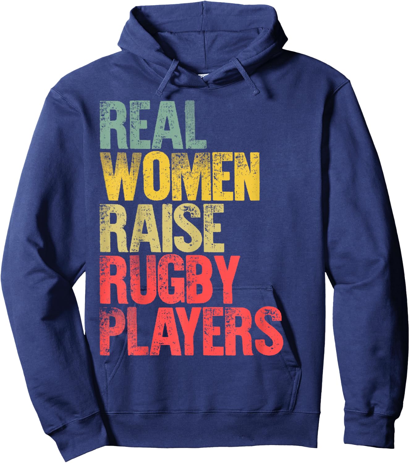 Proud Mom Shirt Real Women Raise Rugby Players Gift Hoodie - Hoodie | Navy