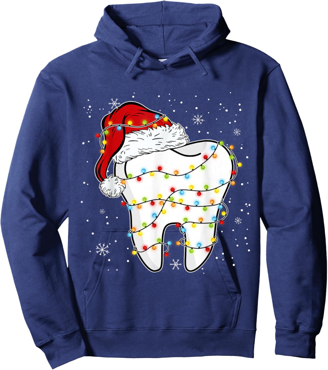 Dentist Christmas Cute Dental Santa Hat Xmas Teeth Hoodie - Hoodie | Navy