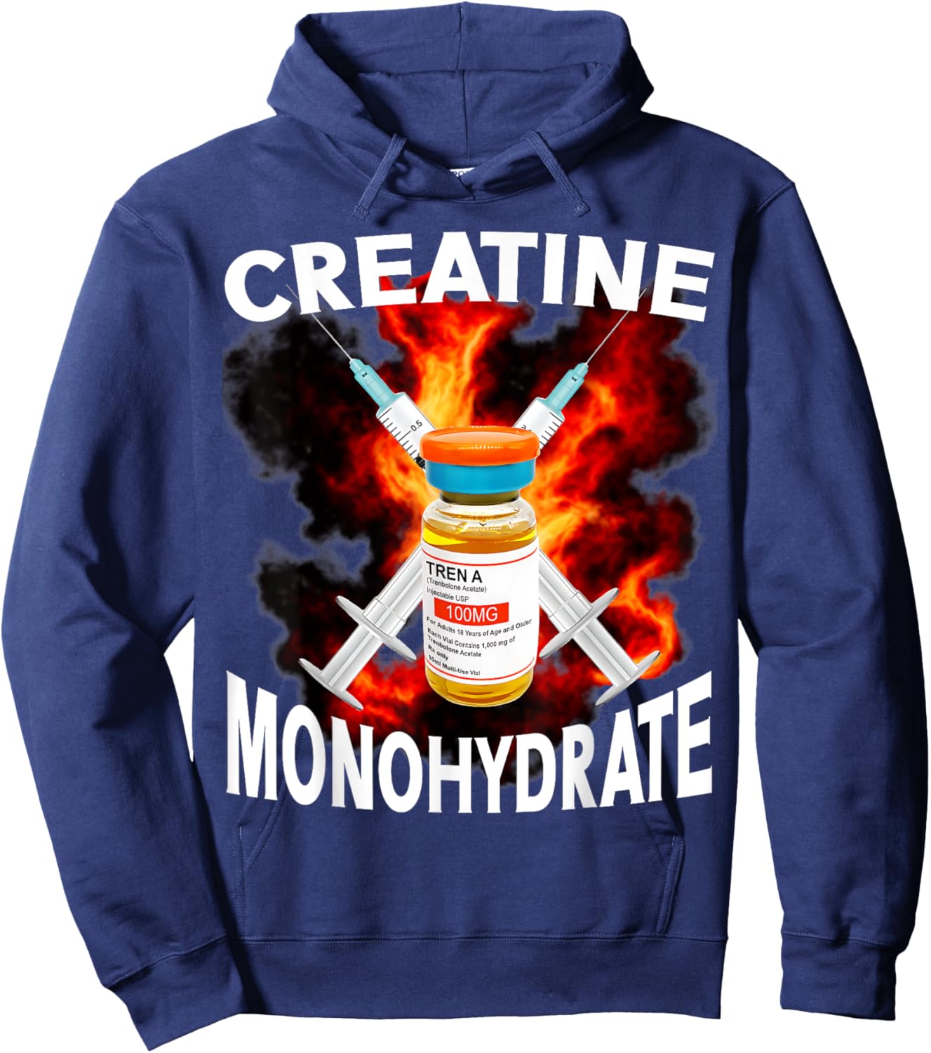 Funny Bodybuilding Weightlifting Creatine Monohydrate Hoodie - Hoodie | Navy