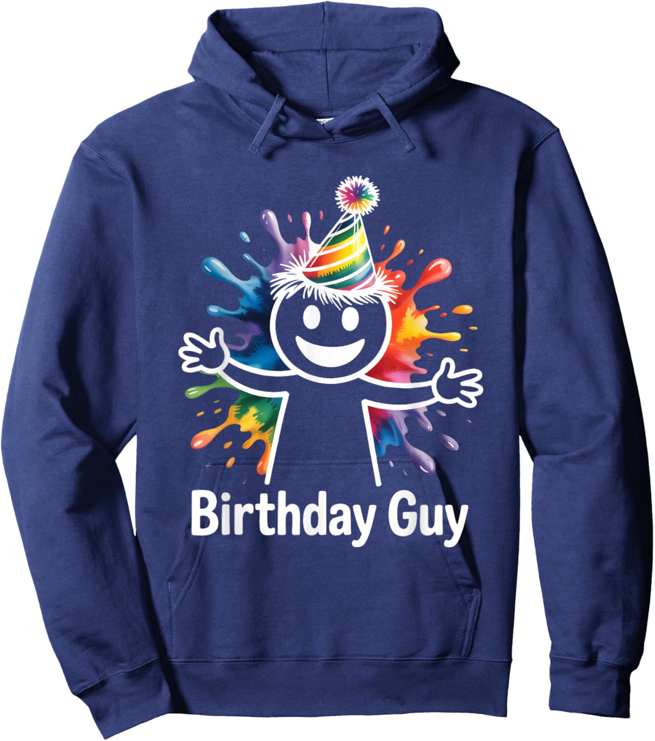 It s My Birthday Party Smile Face Funny Cute Birthday Guy Hoodie - Hoodie | Navy