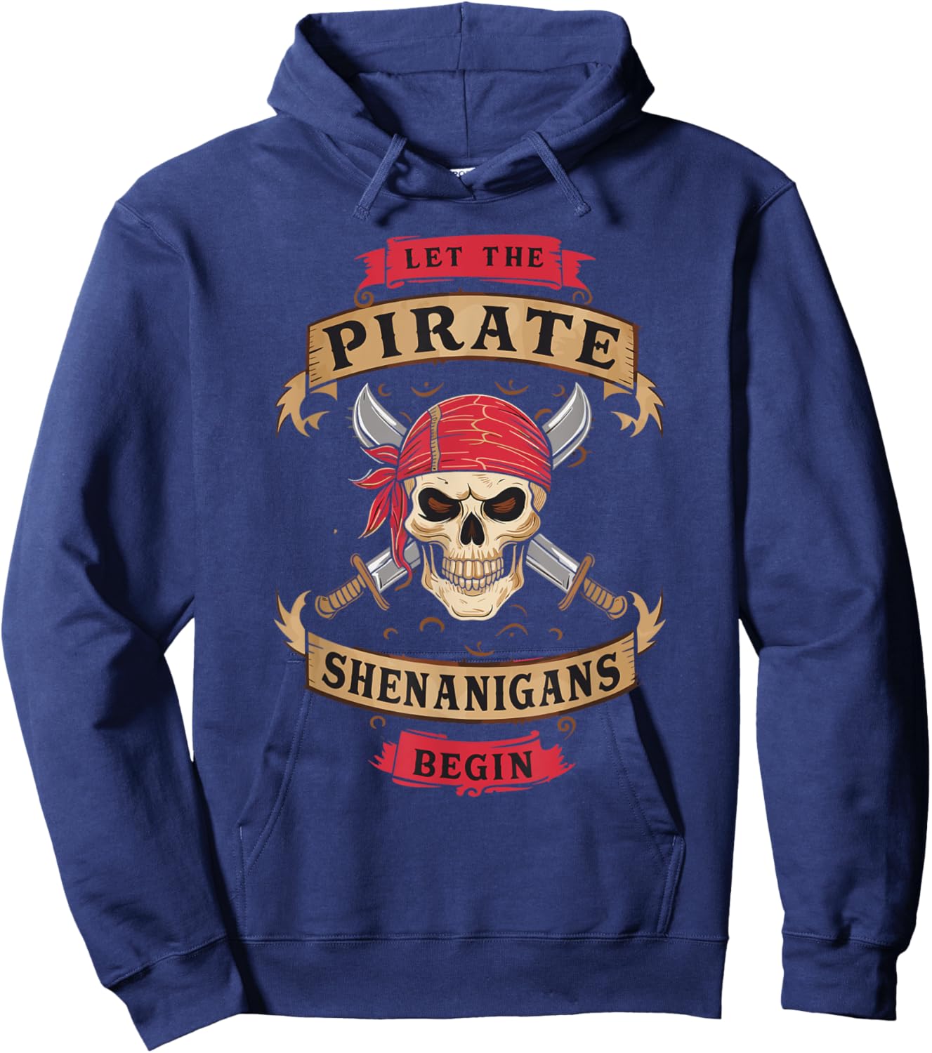 Let The Pirate Shenanigans Begin - Crossbones Freebooter Hoodie - Hoodie | Navy