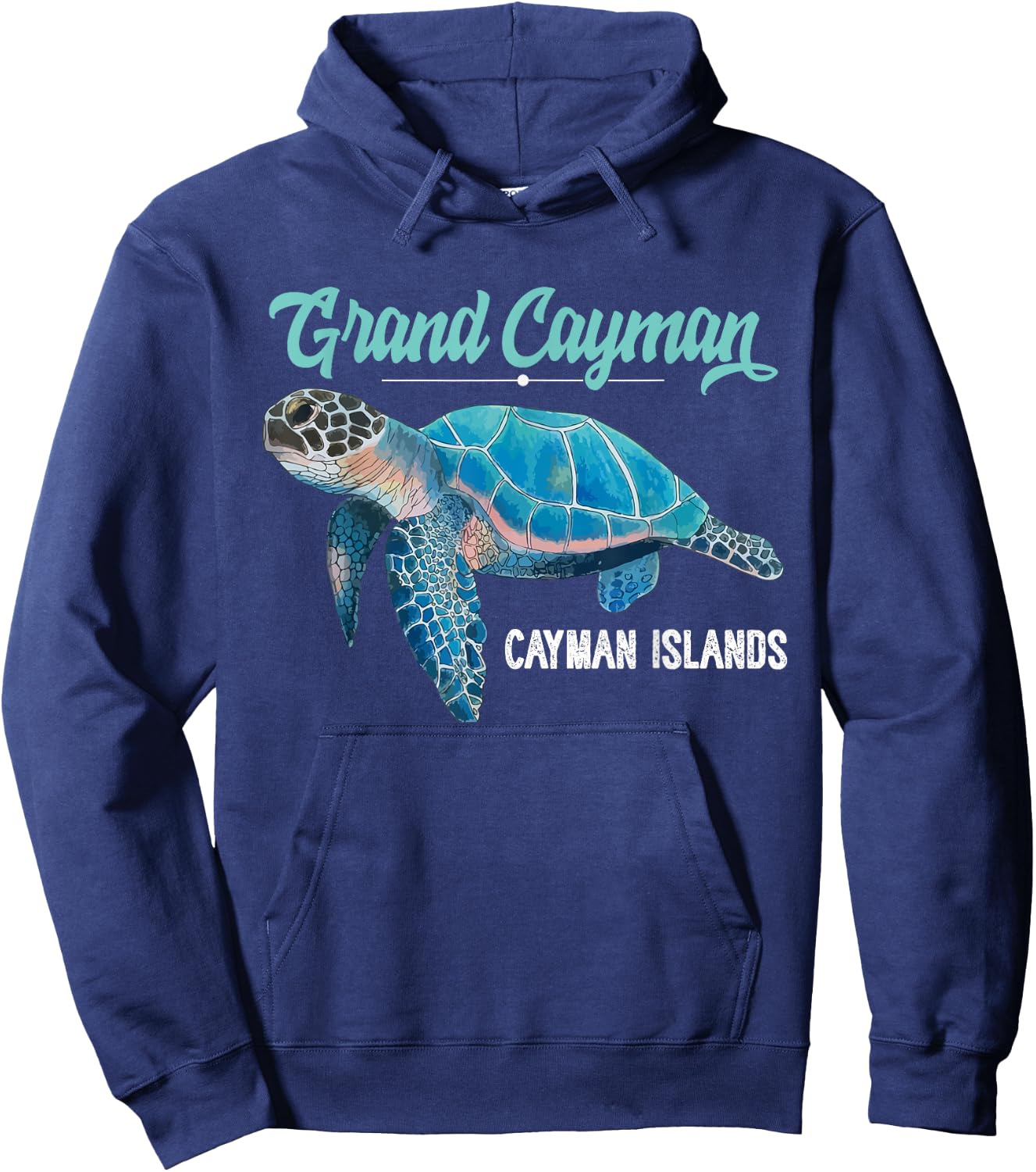 Grand Cayman Islands Turtle Tuna Stingray Blue Souvenir Gift Hoodie - Hoodie | Navy