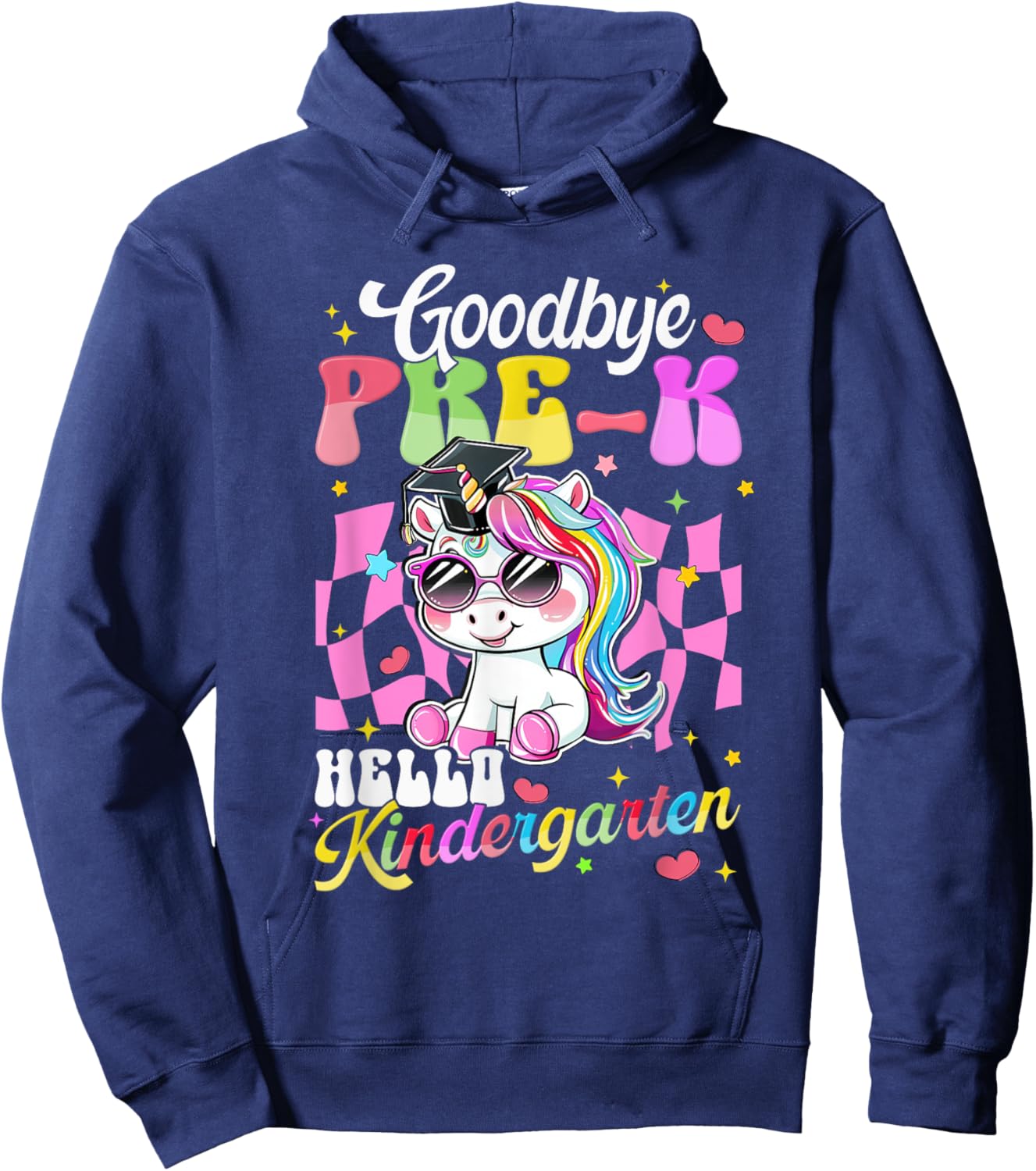 Girls Pre-K Graduation Cute Unicorn Preschool Graduate 2025 Hoodie - Hoodie | Navy