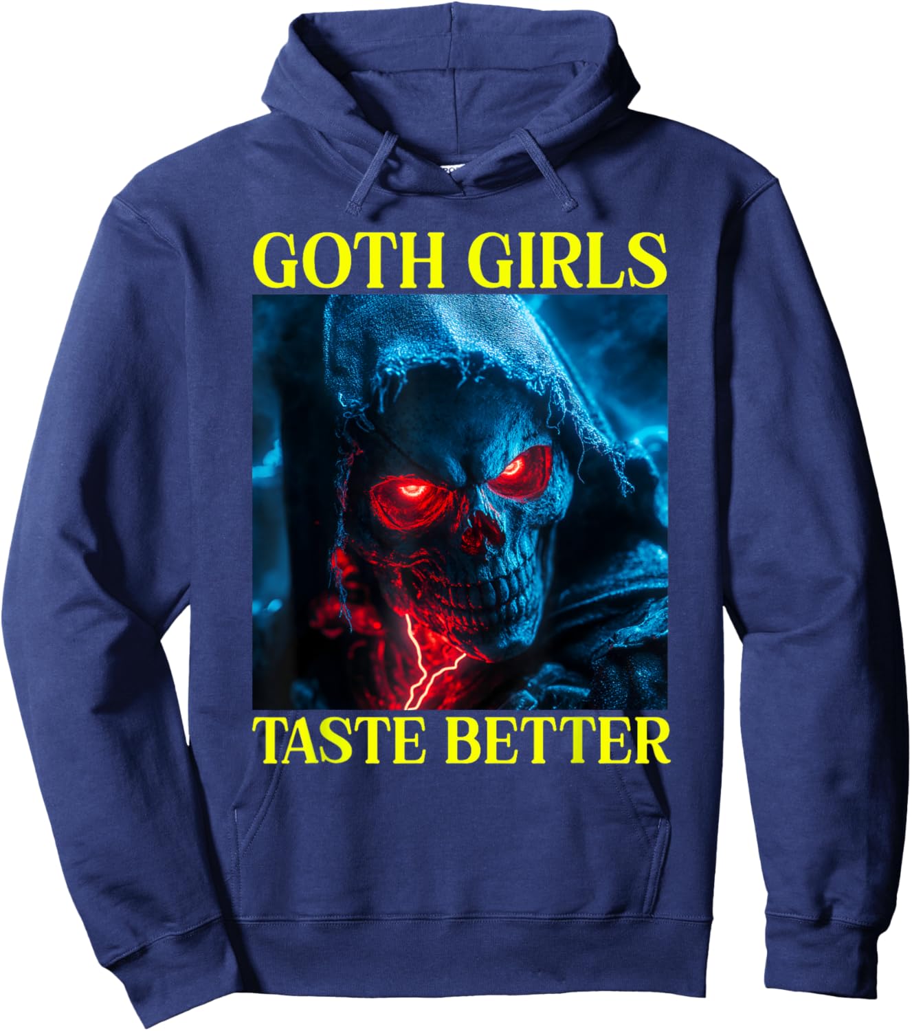 Goth Girls Taste Better Funny Hard Skeleton Hoodie - Hoodie | Navy
