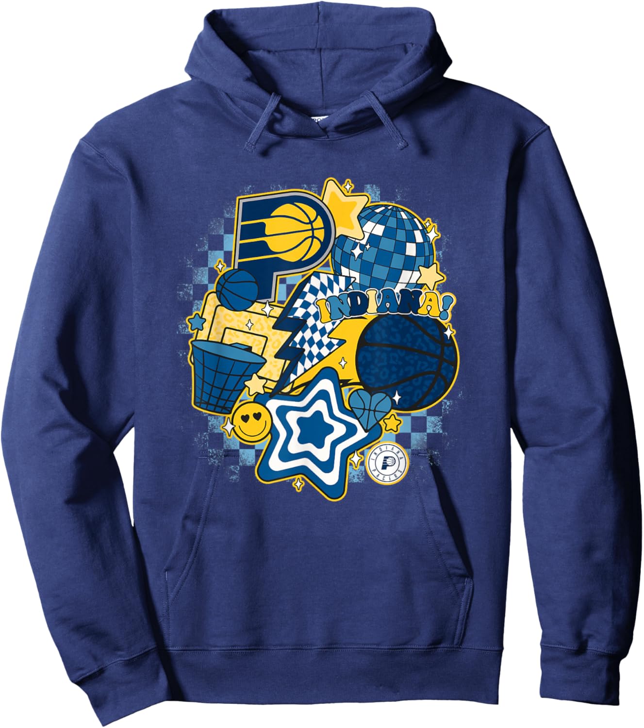 NBA Indiana Pacers Psychedelic Basketball Collage Hoodie - Hoodie | Navy