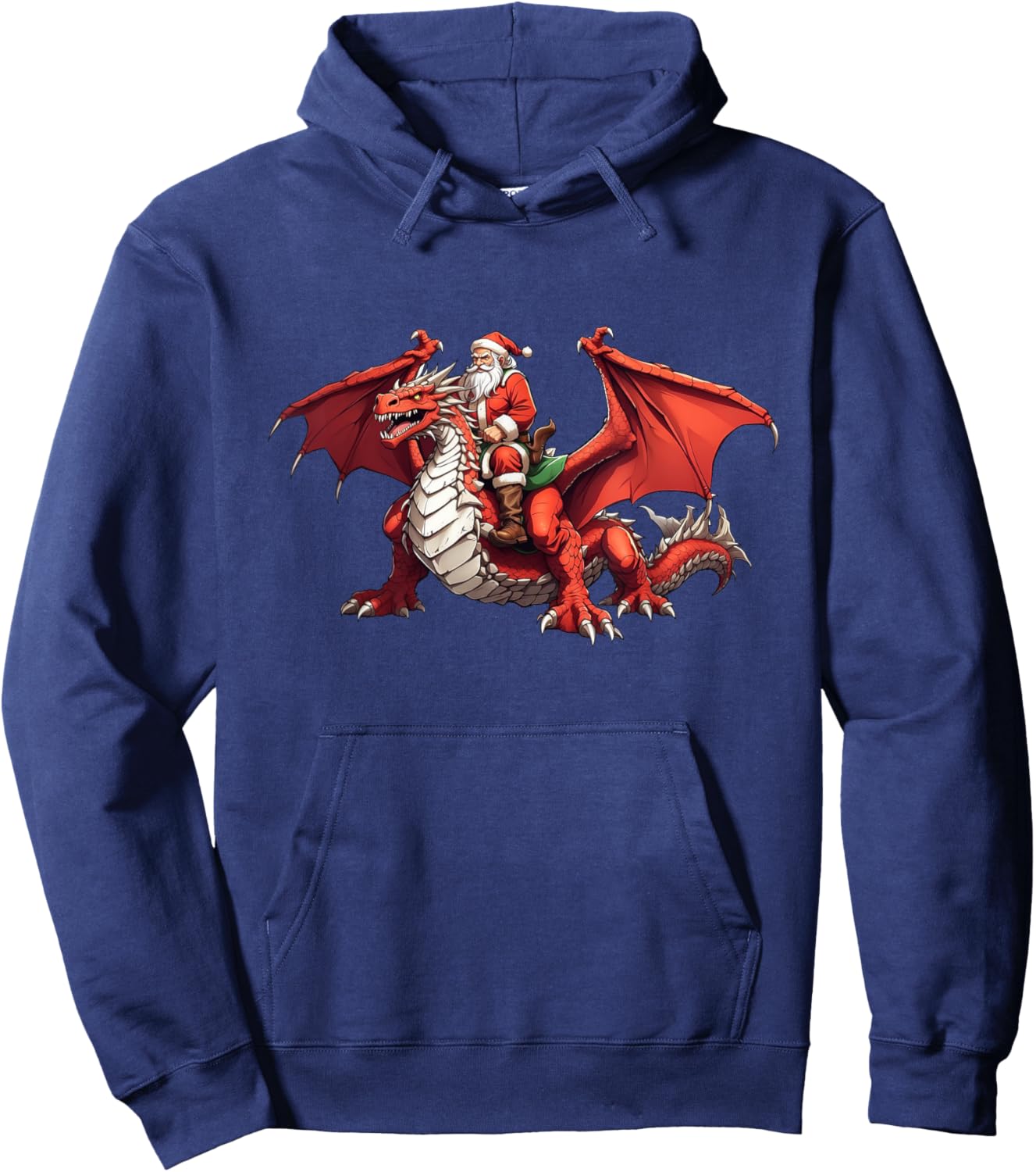 Santa Riding A Dragon For Christmas Hoodie - Hoodie | Navy