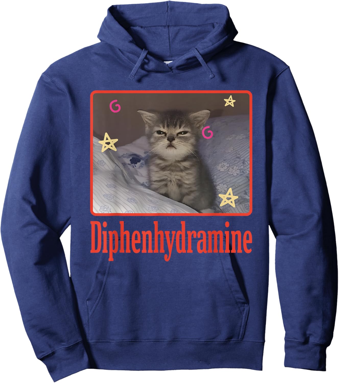 Diphenhydramine Cat Funny Women Hoodie - Hoodie | Navy