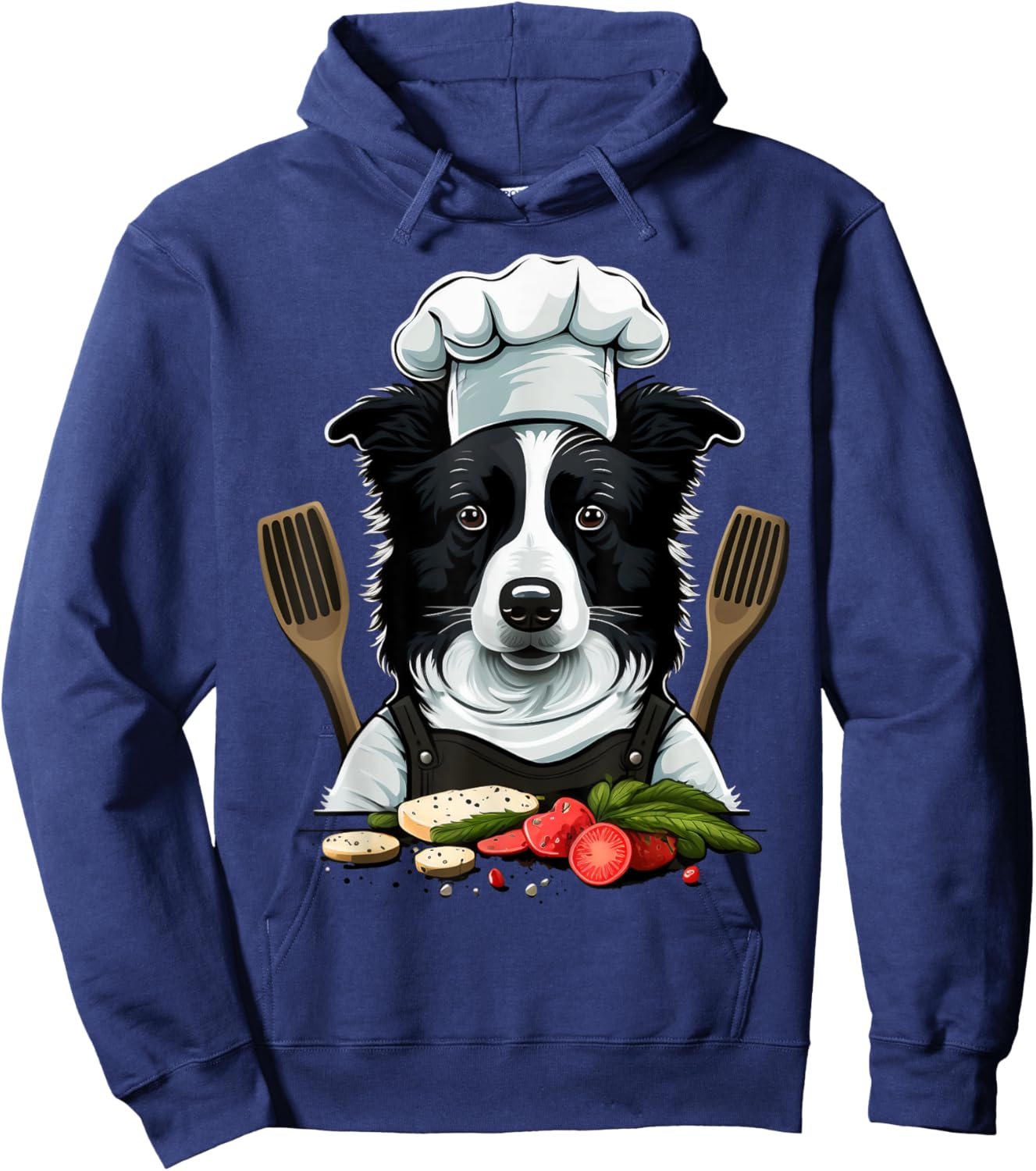 Cooking Border Collie Restaurant cook on Border Collie chef Hoodie - Hoodie | Navy