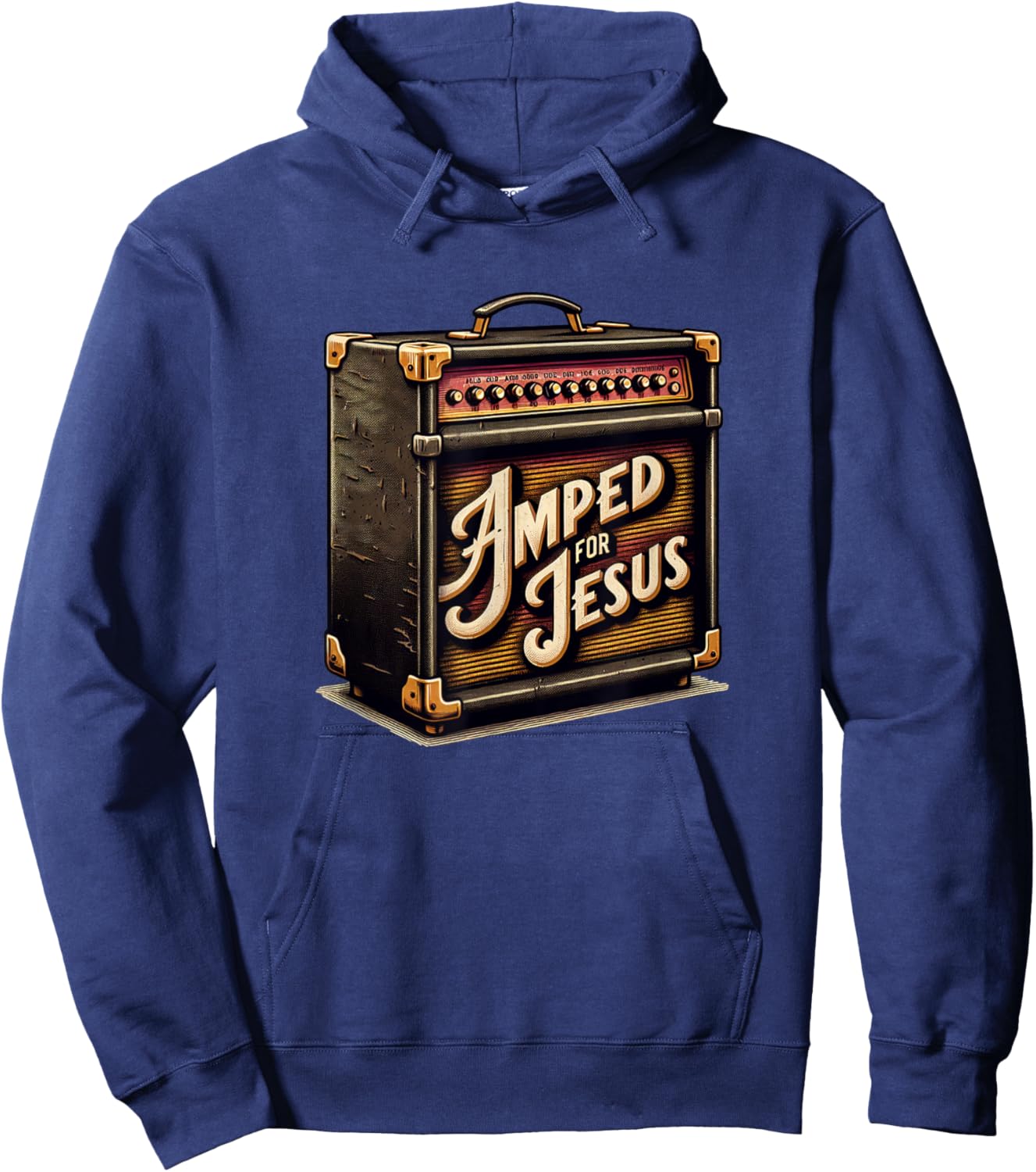 Amped for Jesus - Christian Worship, Music, Praise and Faith Hoodie - Hoodie | Navy