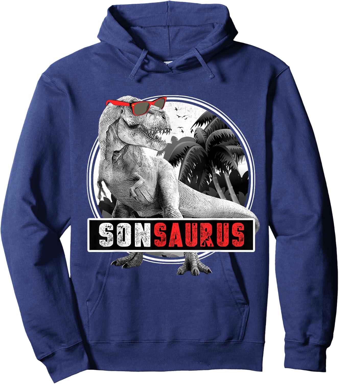 Sonsaurus T-Rex Dinosaur Son Dinosaur Son Hoodie - Hoodie | Navy