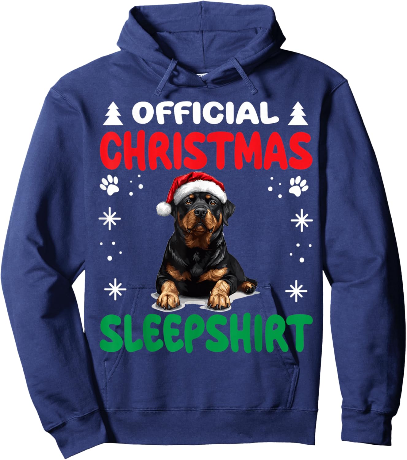 Rottweiler dog Dog Christmas Pajama Official Christmas Hoodie - Hoodie | Navy