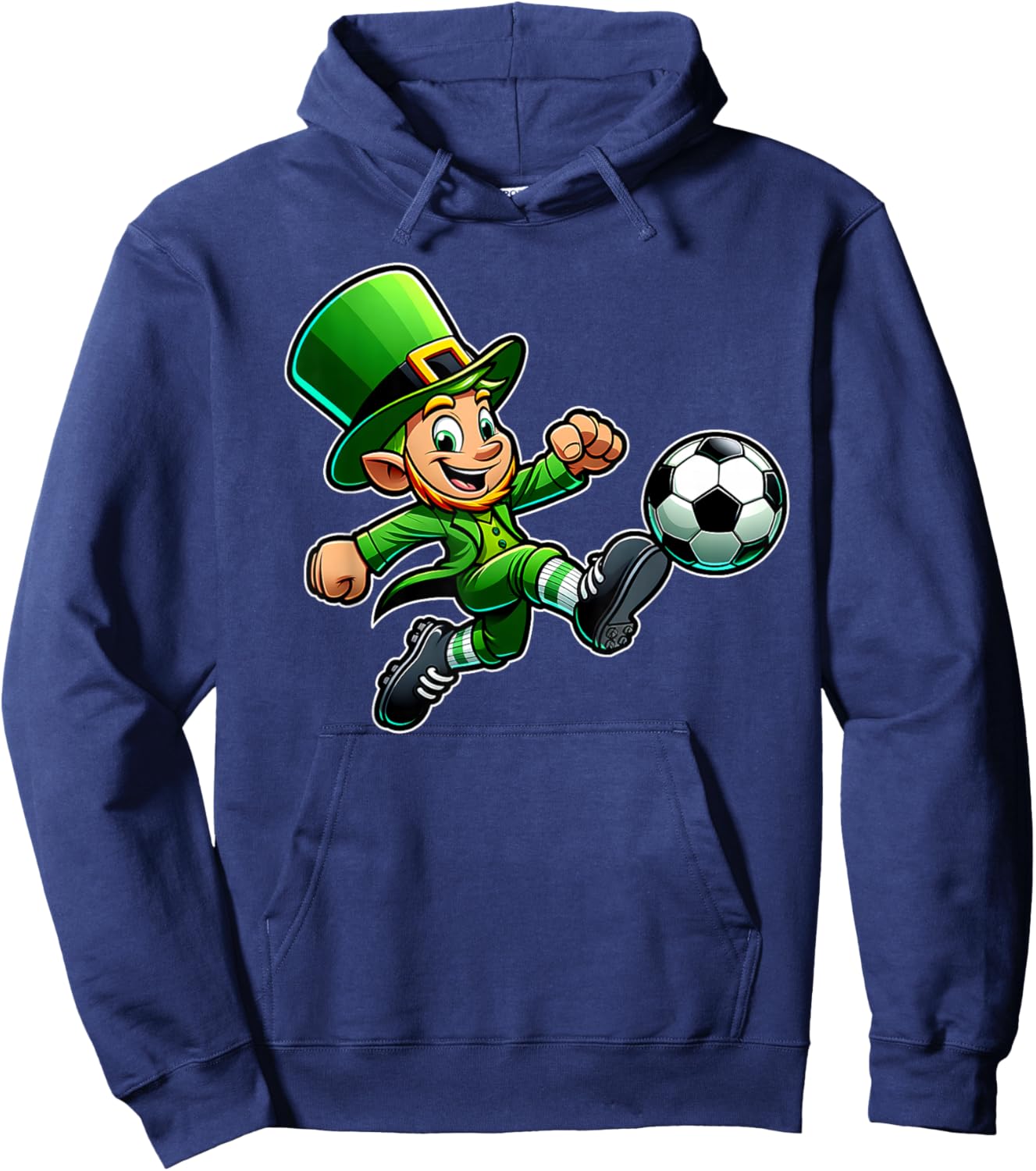 Boys St Patrick's Day Irish Leprechaun Soccer Team Player Hoodie - Hoodie | Navy