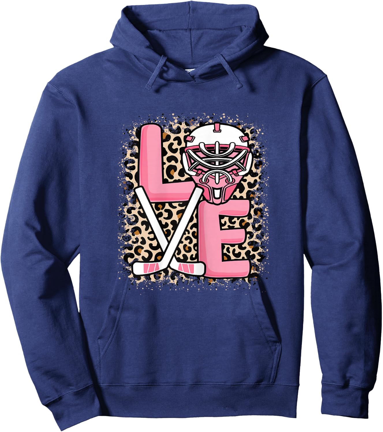Cute Ice Hockey Love Hockey Player Women Girls Kids Hoodie - Hoodie | Navy