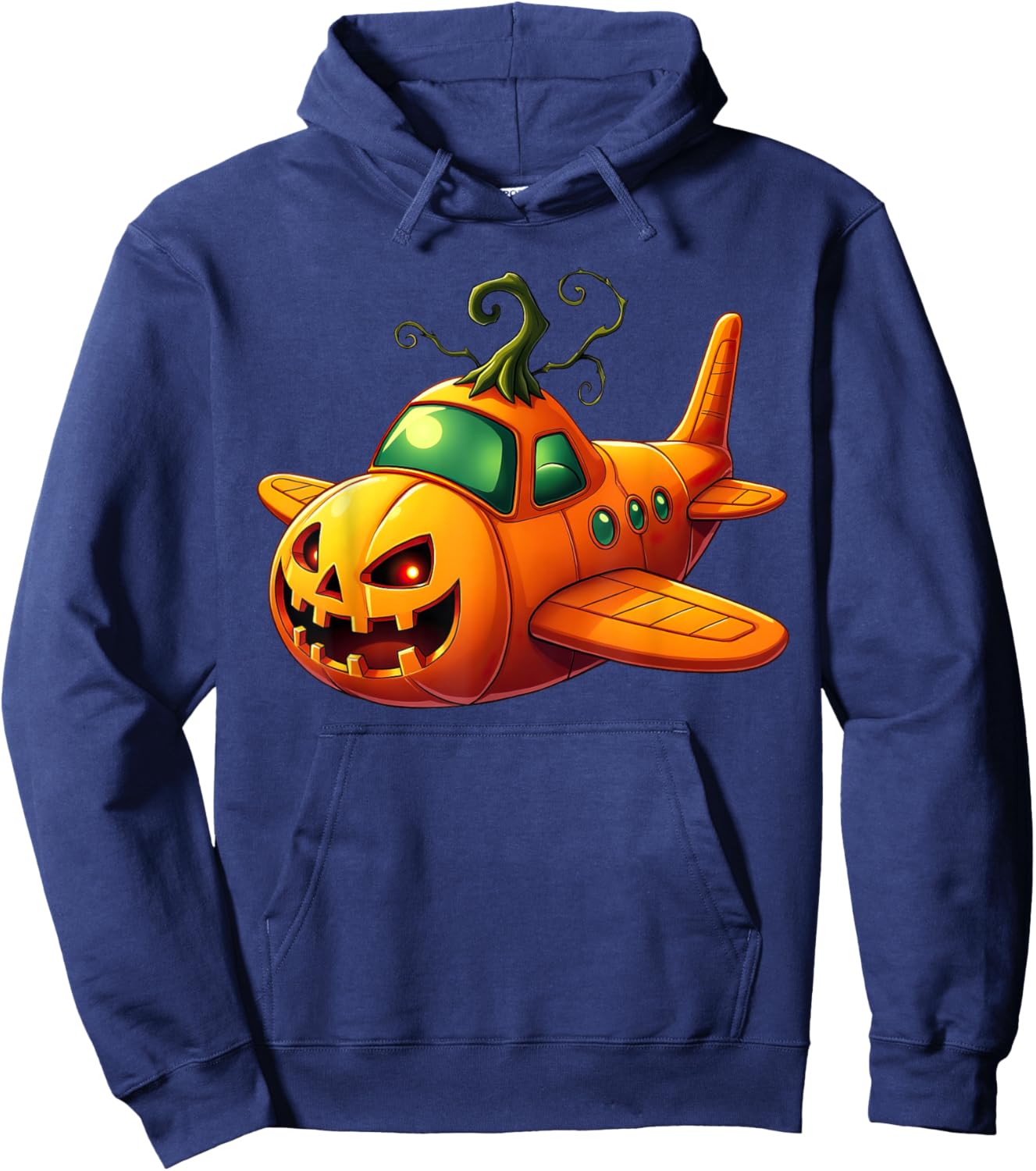 Funny Airplane Pumpkin Pilot Lovers Halloween Boys Kids Hoodie - Hoodie | Navy
