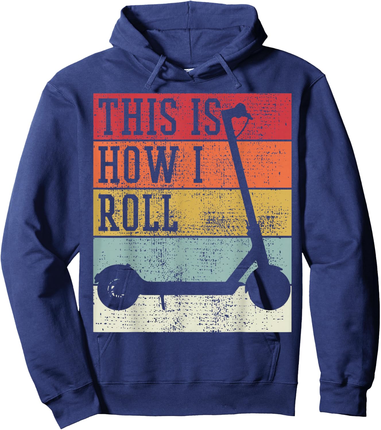 Scooter Electro This Is How I Roll Vintage Retro Hoodie - Hoodie | Navy
