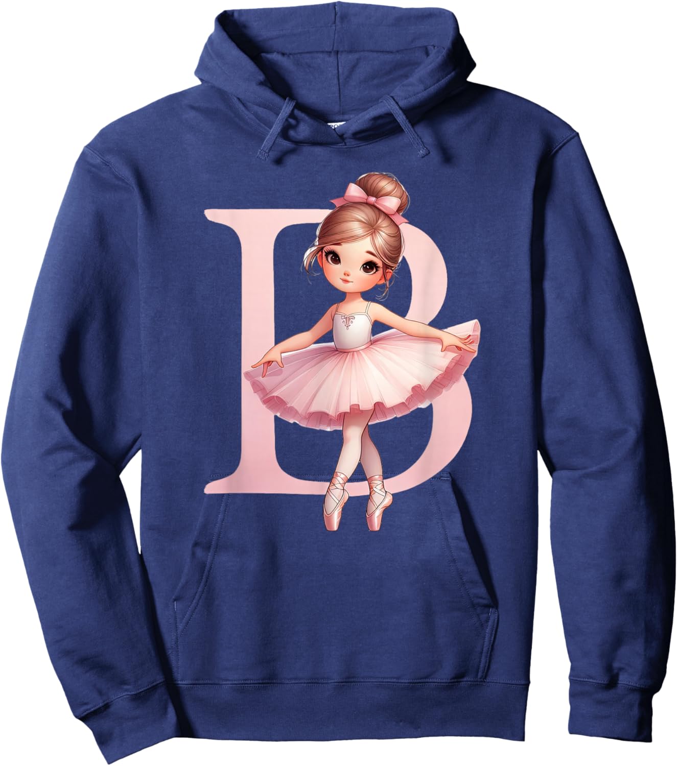Ballerina Girl Dancing Name First Letter B Girly Tutu Ballet Hoodie - Hoodie | Navy