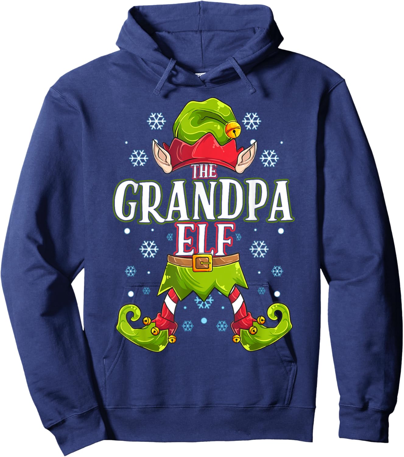 Grandpa Elf Matching Family Group Christmas Party Hoodie - Hoodie | Navy