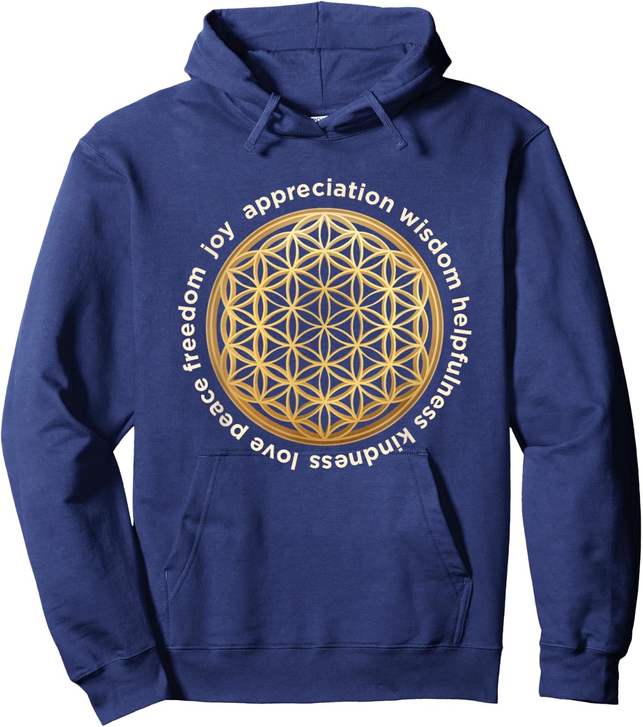 Spiritual Flower of Life Sacred Geometry Esoteric Yoga Hoodie - Hoodie | Navy