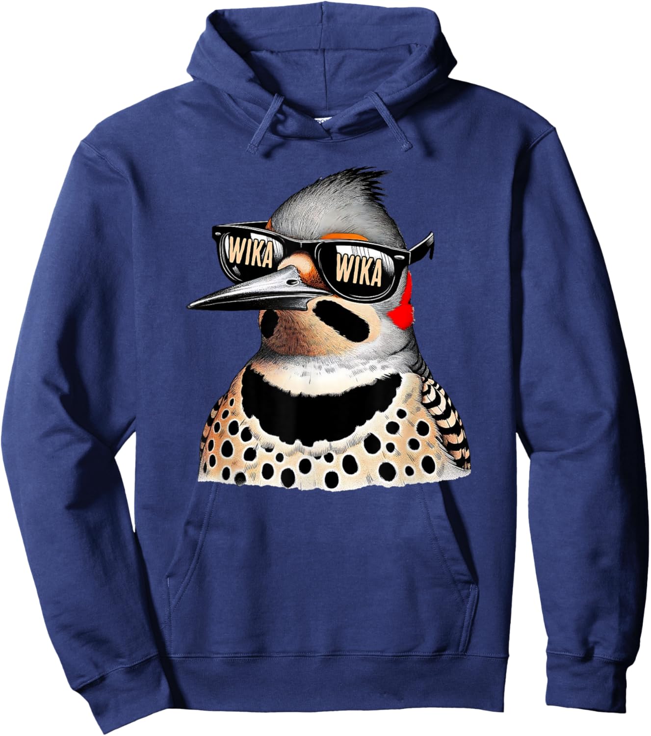 Antler & Oak Funny Northern Flicker WIka Wika for bird nerds , Small, Blue Hoodie - Hoodie | Navy