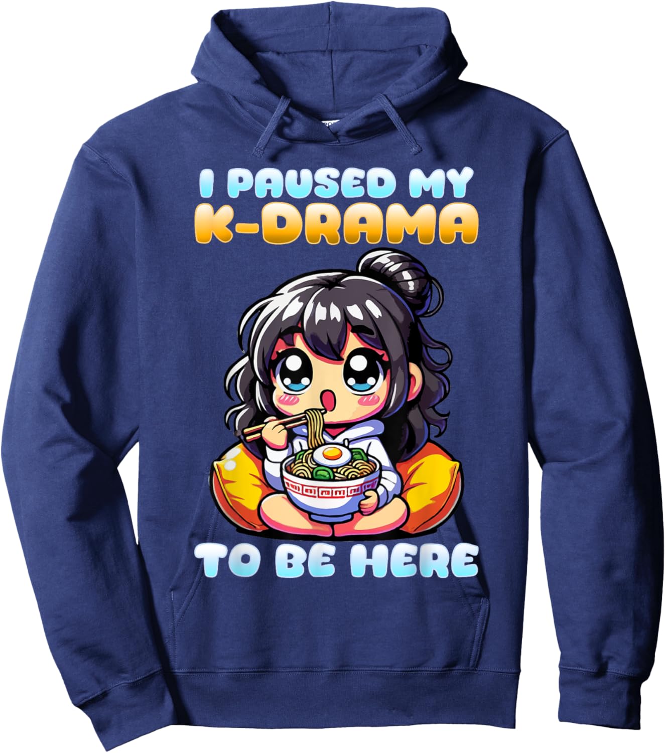 I Paused My K-Drama To Be Here I Finger Heart I Korean Music Hoodie - Hoodie | Navy