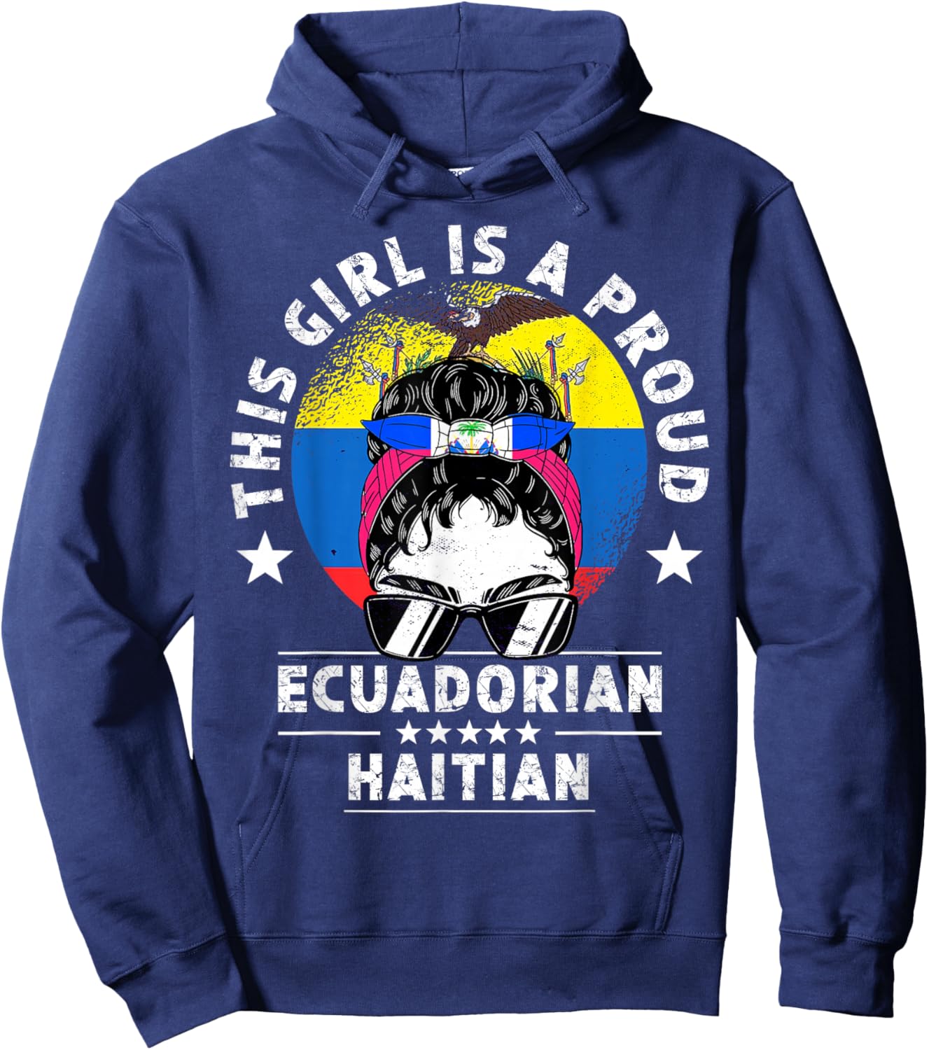 Dominican Republic Flag Venezuela Grown Women Girl Pride Hoodie - Hoodie | Navy