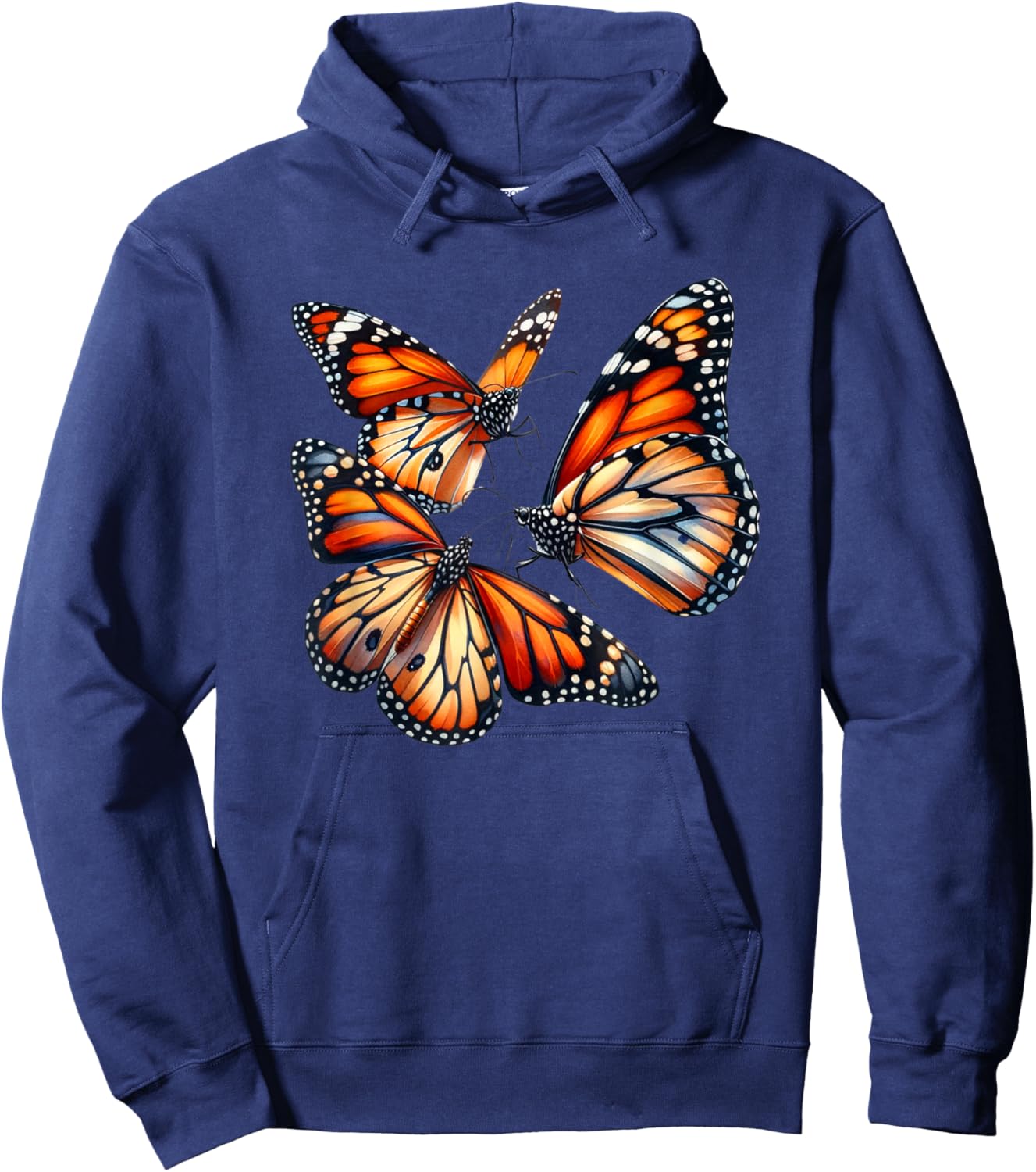 Monarch Butterflies Butterfly Lover Watercolor Lepidopterist Hoodie - Hoodie | Navy