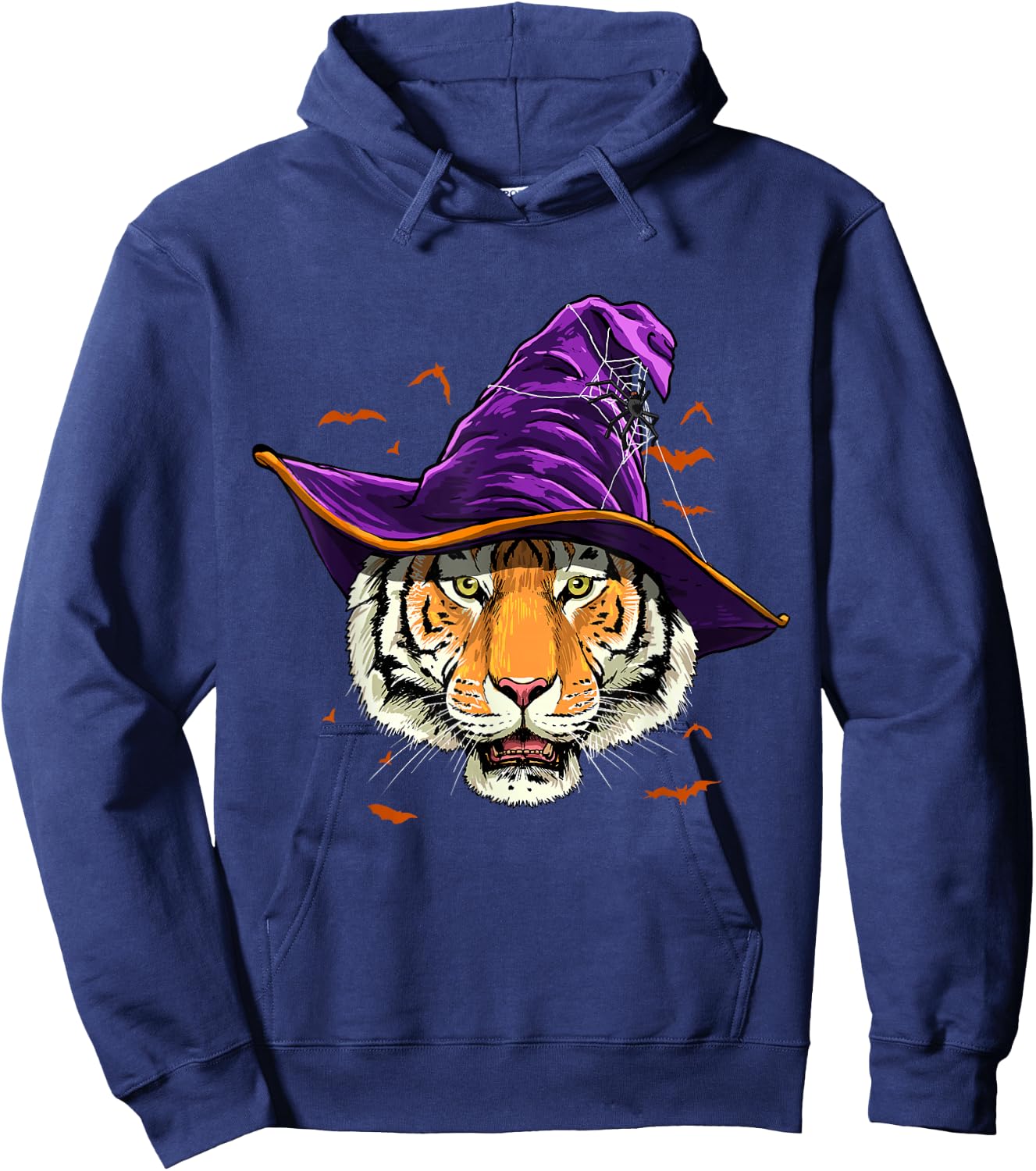 Tiger Witch Hat Funny Halloween Tiger Lover Whisperer Hoodie - Hoodie | Navy