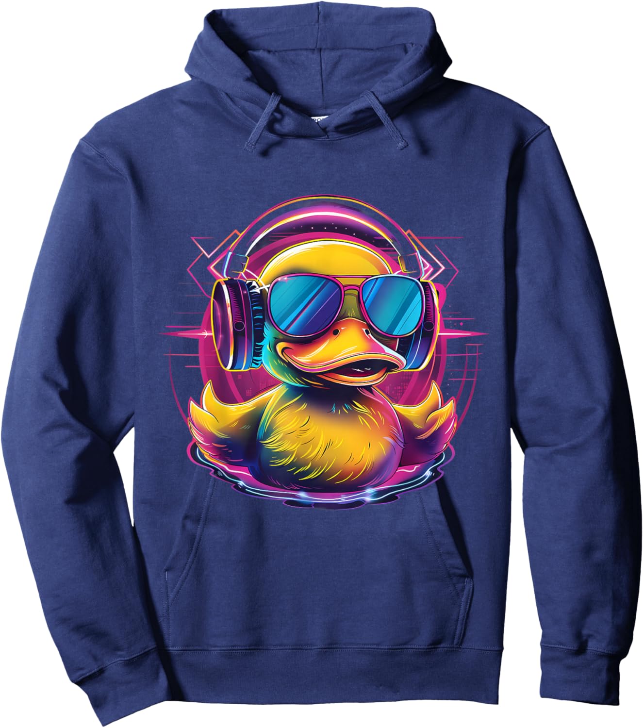 Rubber Duck Music Headphones Rubber Duckling Techno DJ Hoodie - Hoodie | Navy