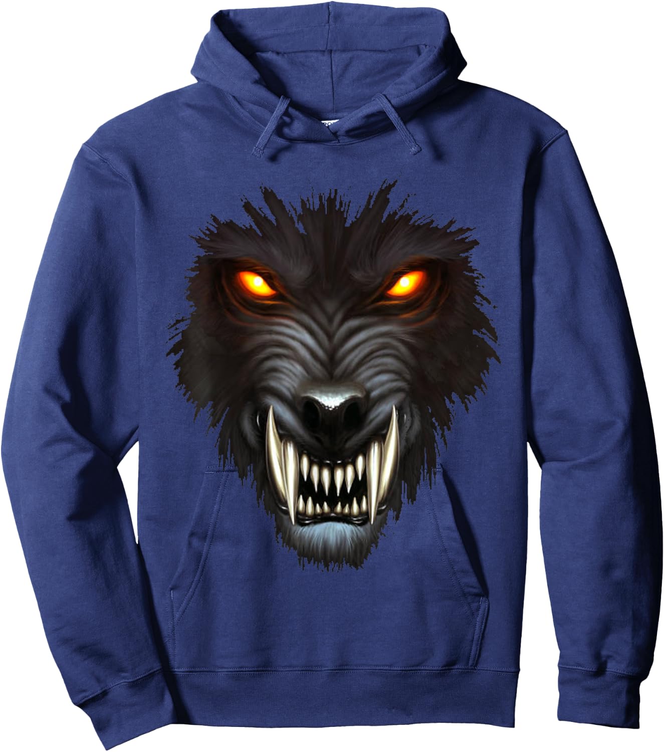 Werewolf Face Full Moon Scary Wolf Spooky Halloween Monster Hoodie - Hoodie | Navy