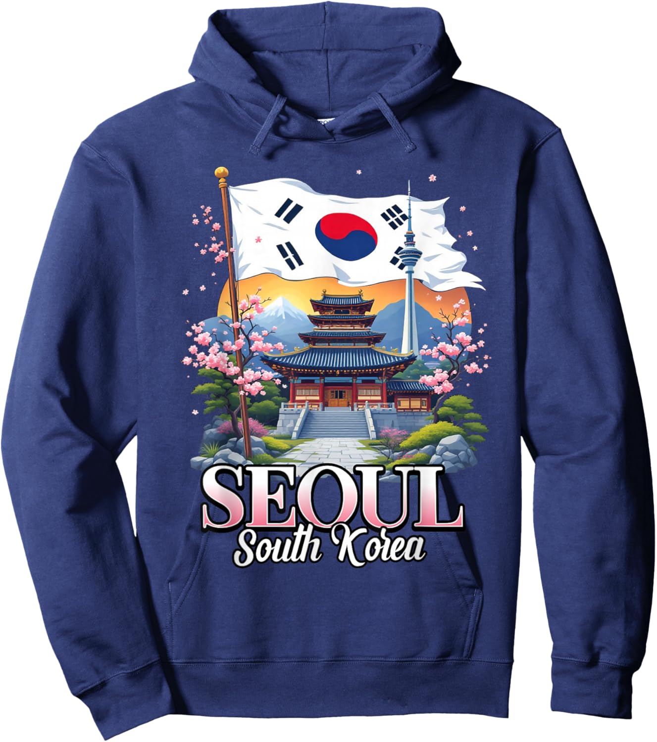 Seoul South Korea Travel South Korean Flag Souvenir Hoodie - Hoodie | Navy