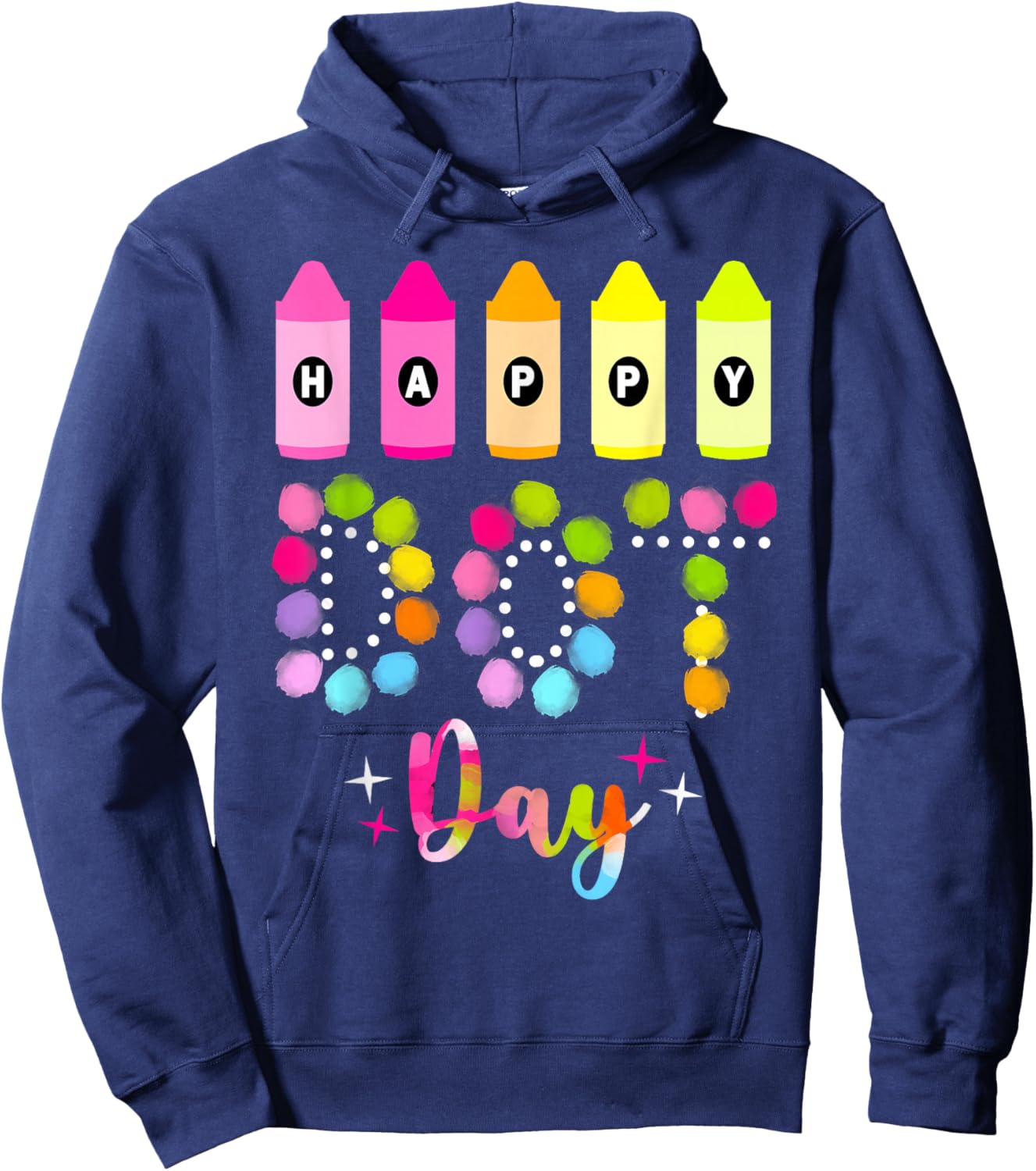Happy Dot Day 2025 Teacher Kids Girls Colorful Polka Dot Day Hoodie - Hoodie | Navy