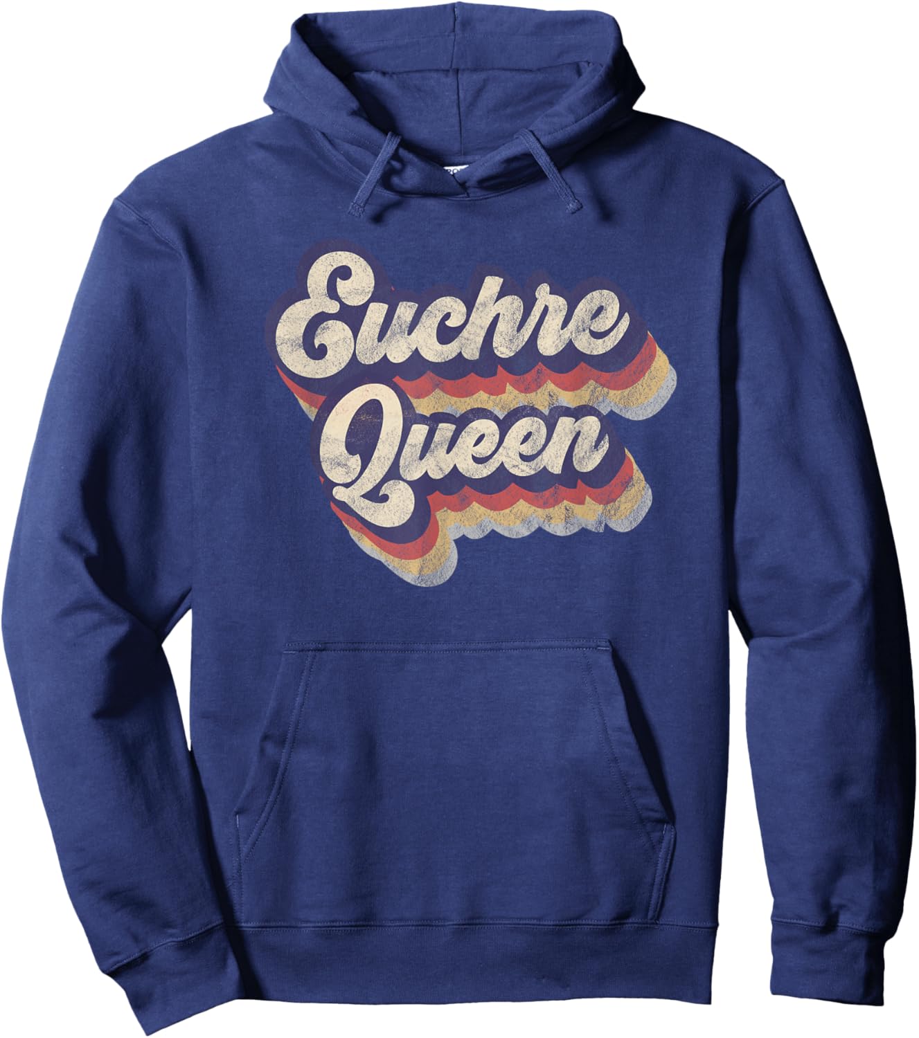 Euchre Queen Euchre Card Game Player Vintage Euchre Hoodie - Hoodie | Navy