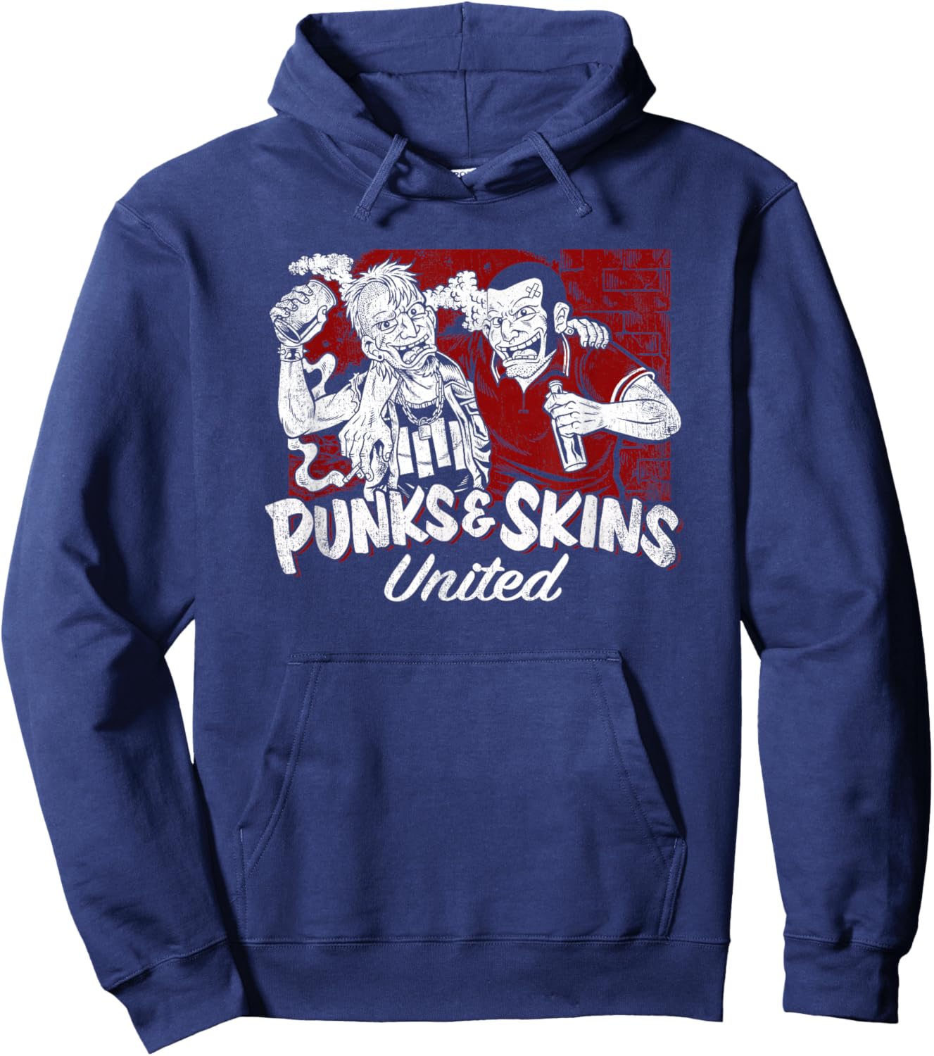 Punks and Skins United Oi Oi Oi! Street Punks & Skinheads Hoodie - Hoodie | Navy