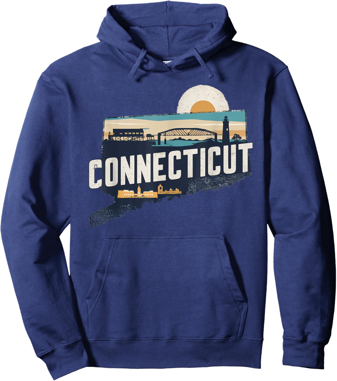 Connecticut State of Connecticut Retro Connecticut Hoodie - Hoodie | Navy