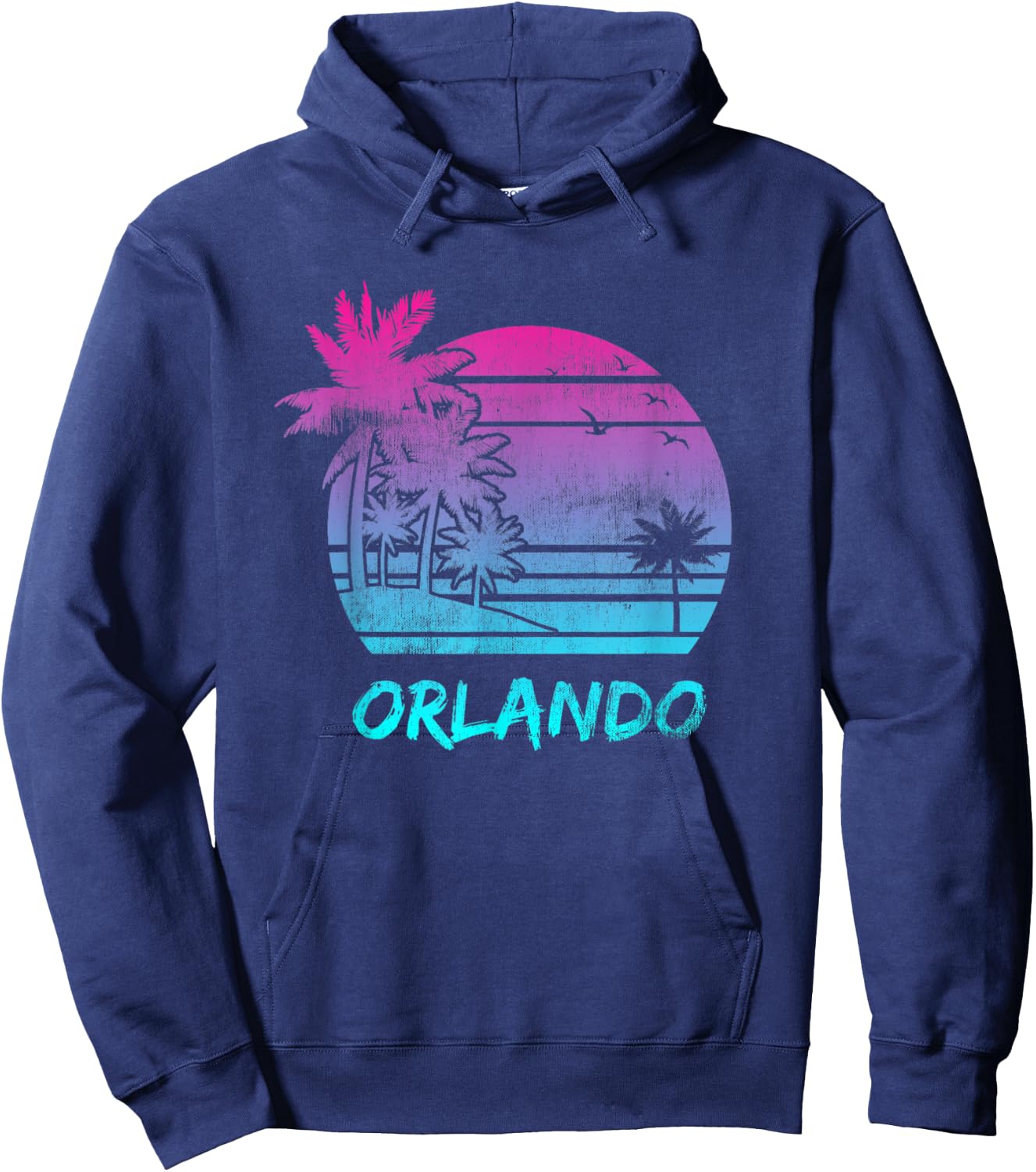 Orlando Florida Vacation Palm Beach Vintage design Men Women Kids Hoodie - Hoodie | Navy