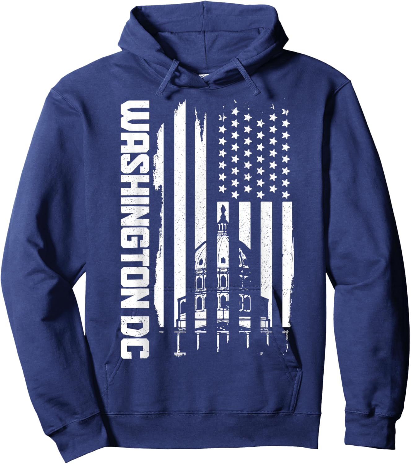 Washington D.C. USA American Flag Patriotic Vintage Hoodie - Hoodie | Navy