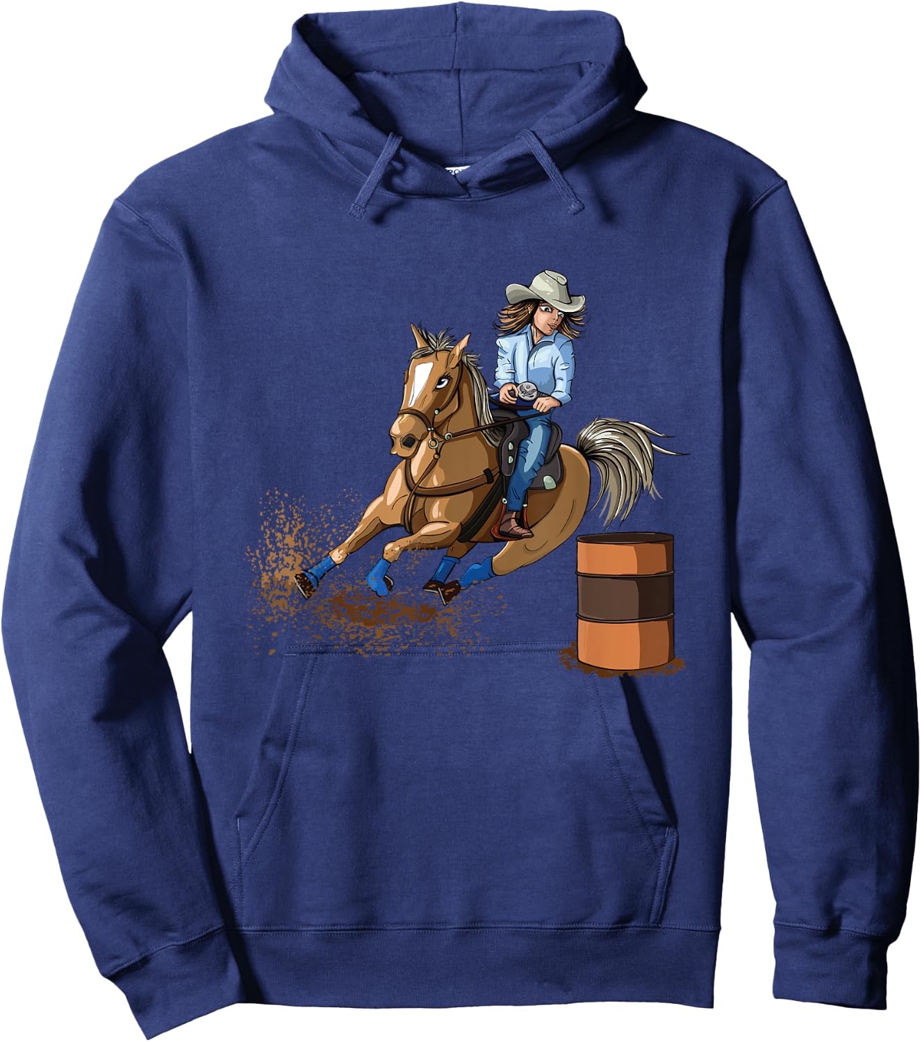Barrel Racing Horse Country Western Riding Girl Kid Hoodie - Hoodie | Navy