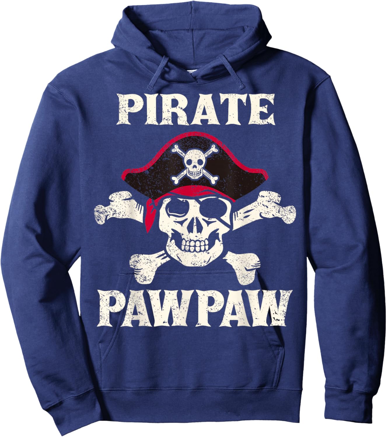 Pirate PawPaw Skeleton Captain Funny Skull Pirate Paw Paw Hoodie - Hoodie | Navy