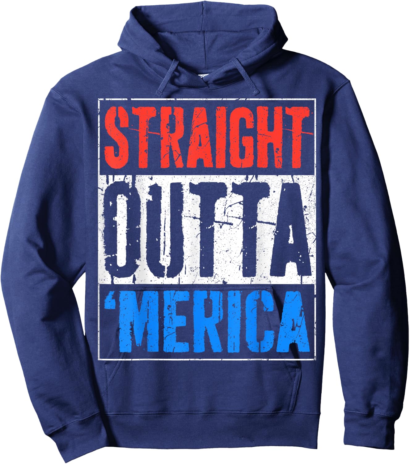 Straight Outta Merica Shirt Men Women Kids 4th of July Hoodie - Hoodie | Navy