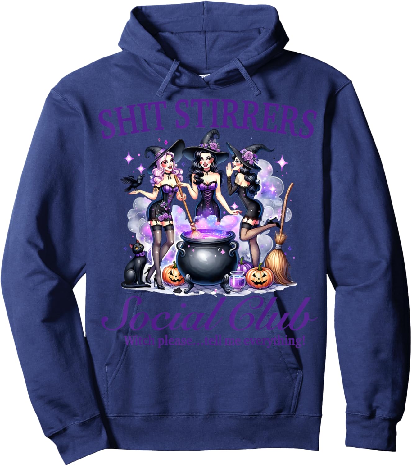 Shit Stirrers Social Club Purple Witches Halloween Outfit Hoodie - Hoodie | Navy