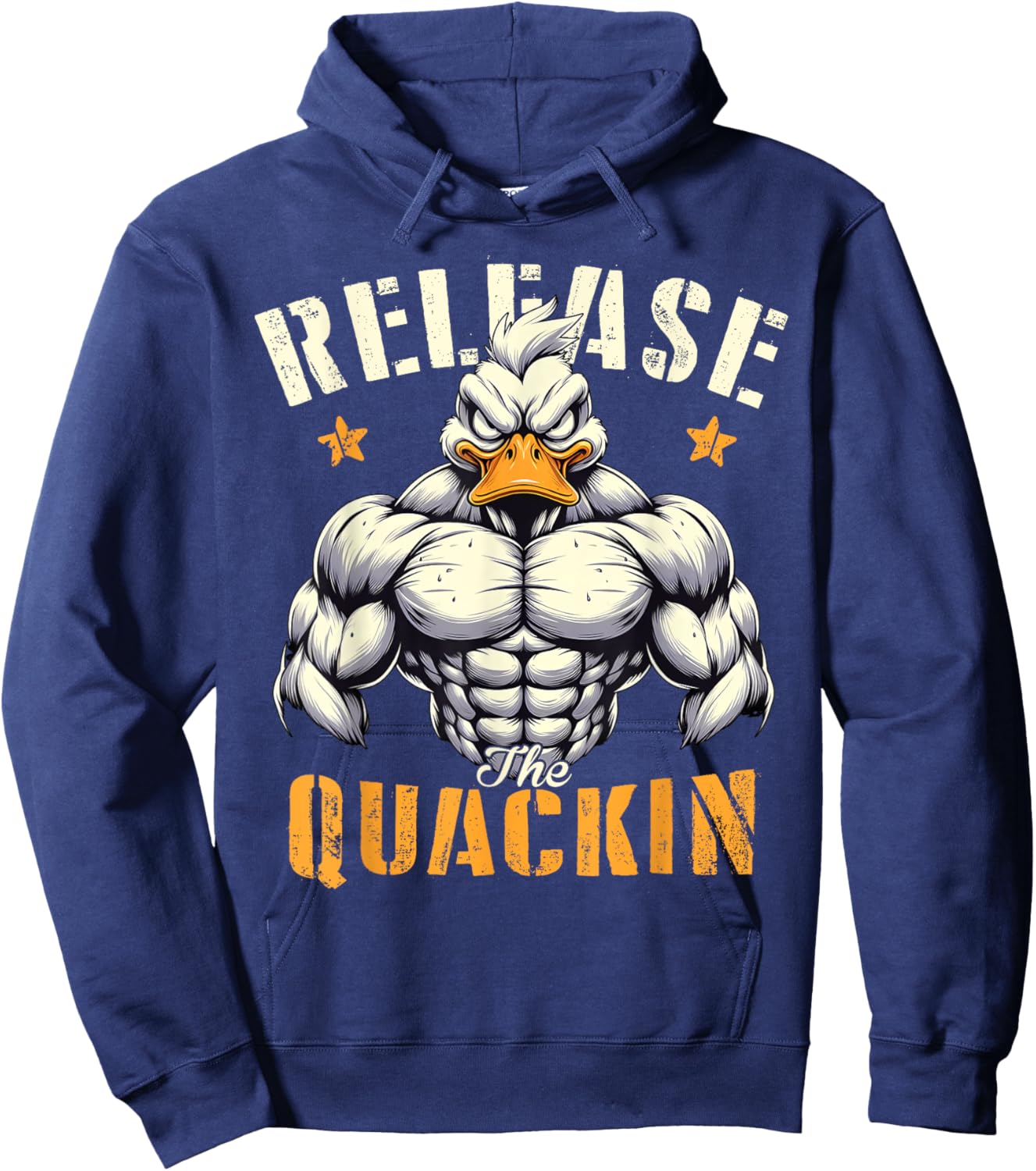 Release The Quackin Muscle Duck Funny Workout Gym Sayings Hoodie - Hoodie | Navy