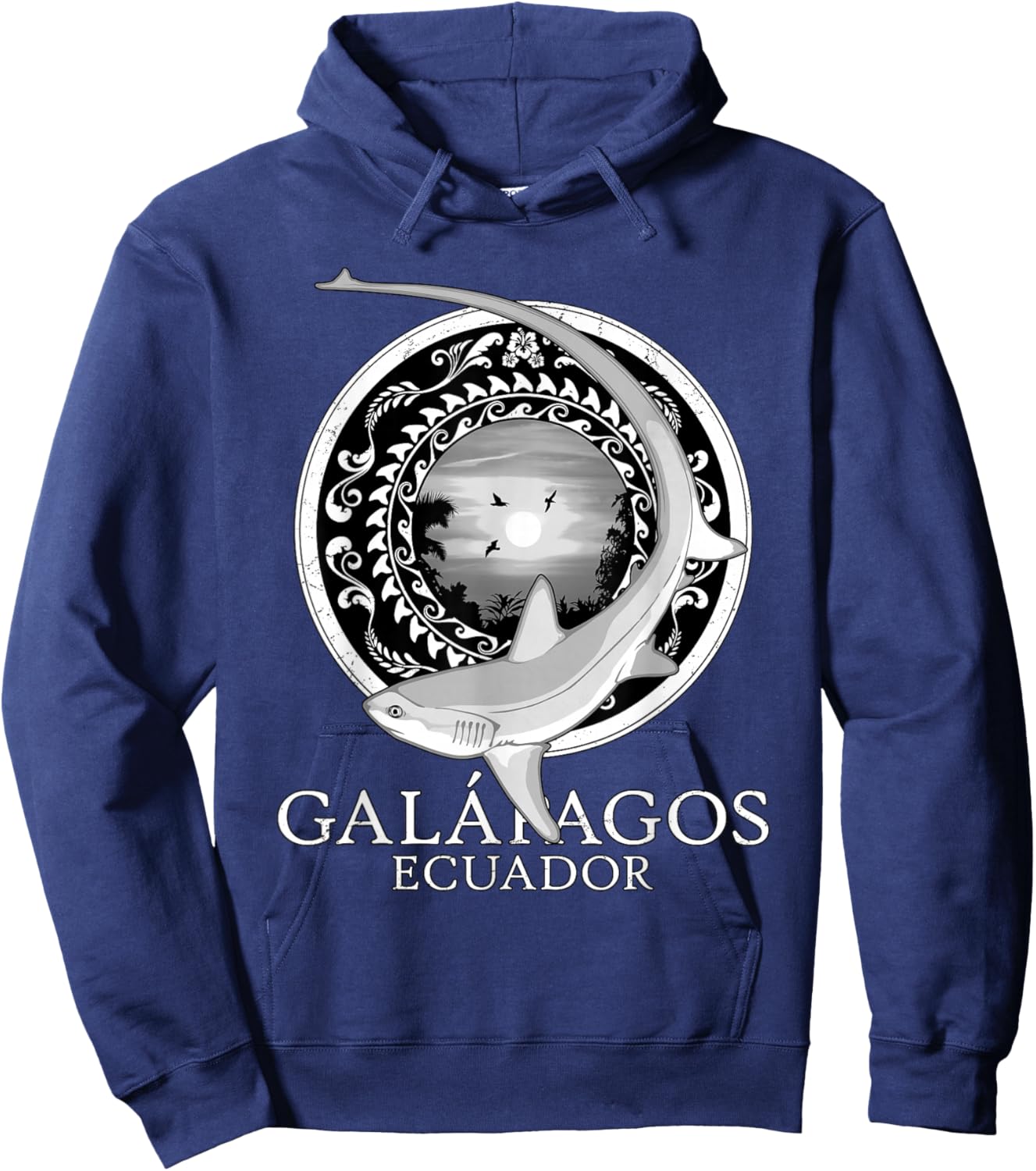Galapagos Islands Ecuador Thresher Shark Hoodie - Hoodie | Navy