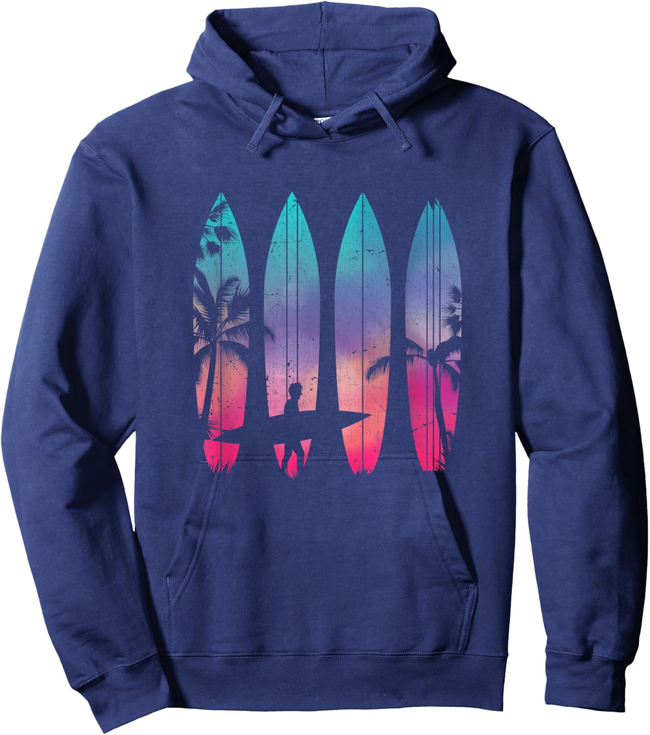 Tropical Beach Surf Surfboard Surfing Surfer Ocean Surfing Hoodie - Hoodie | Navy