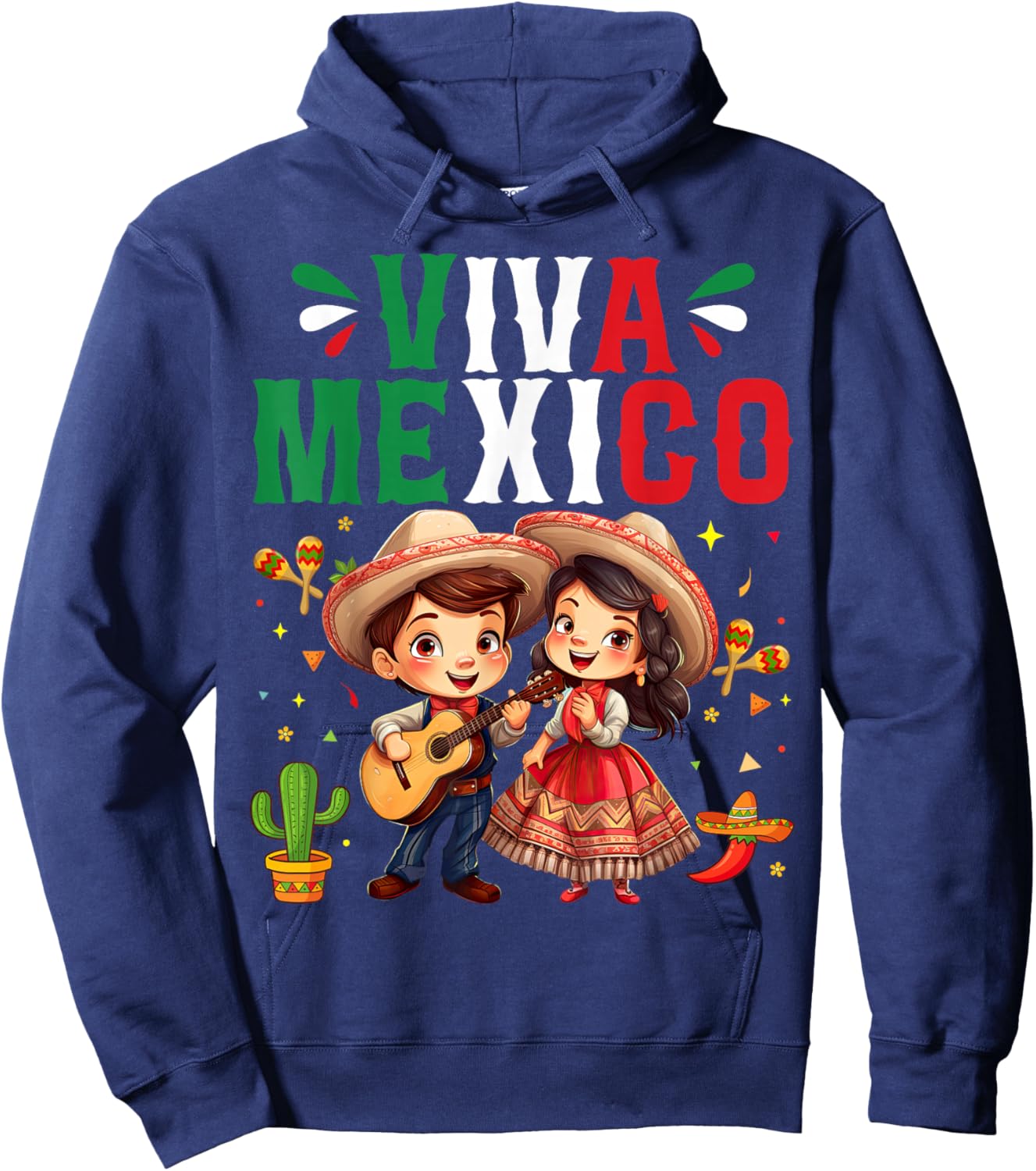 Viva Mexico Mexican Independence Day Hoodie - Hoodie | Navy