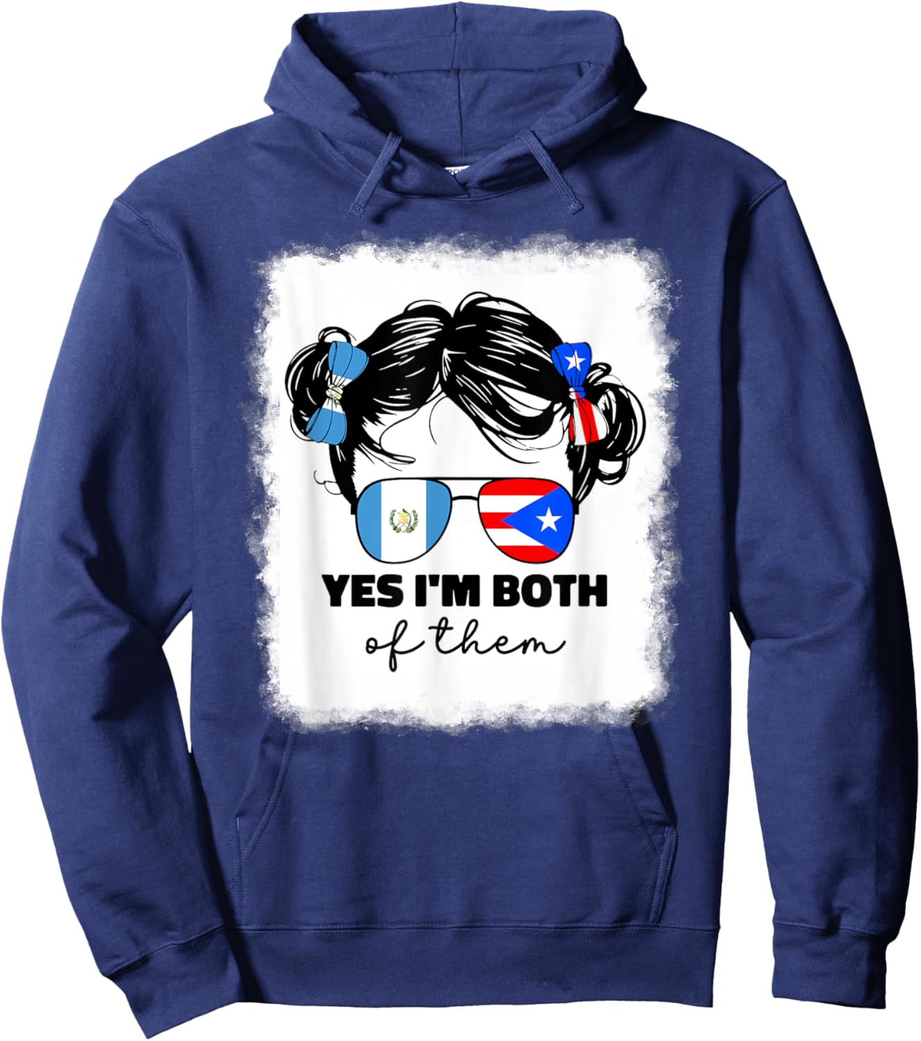 Guatemalan And Puerto Rican Rico Guatemala Flag Kids Girls Hoodie - Hoodie | Navy