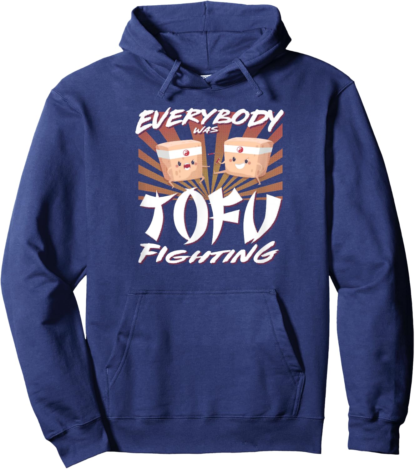 Everybody was Tofu Fighting Fun Vegan Apparel Men Hoodie - Hoodie | Navy