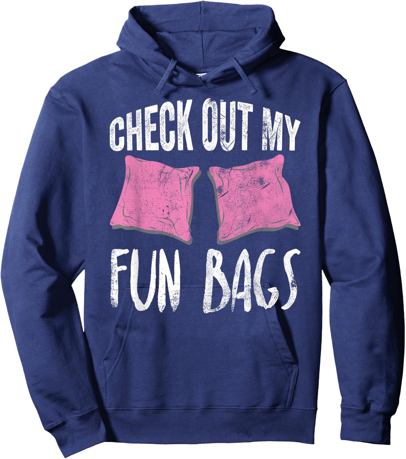 Cornhole Check Out My Fun Bags Team Gift Hoodie - Hoodie | Navy