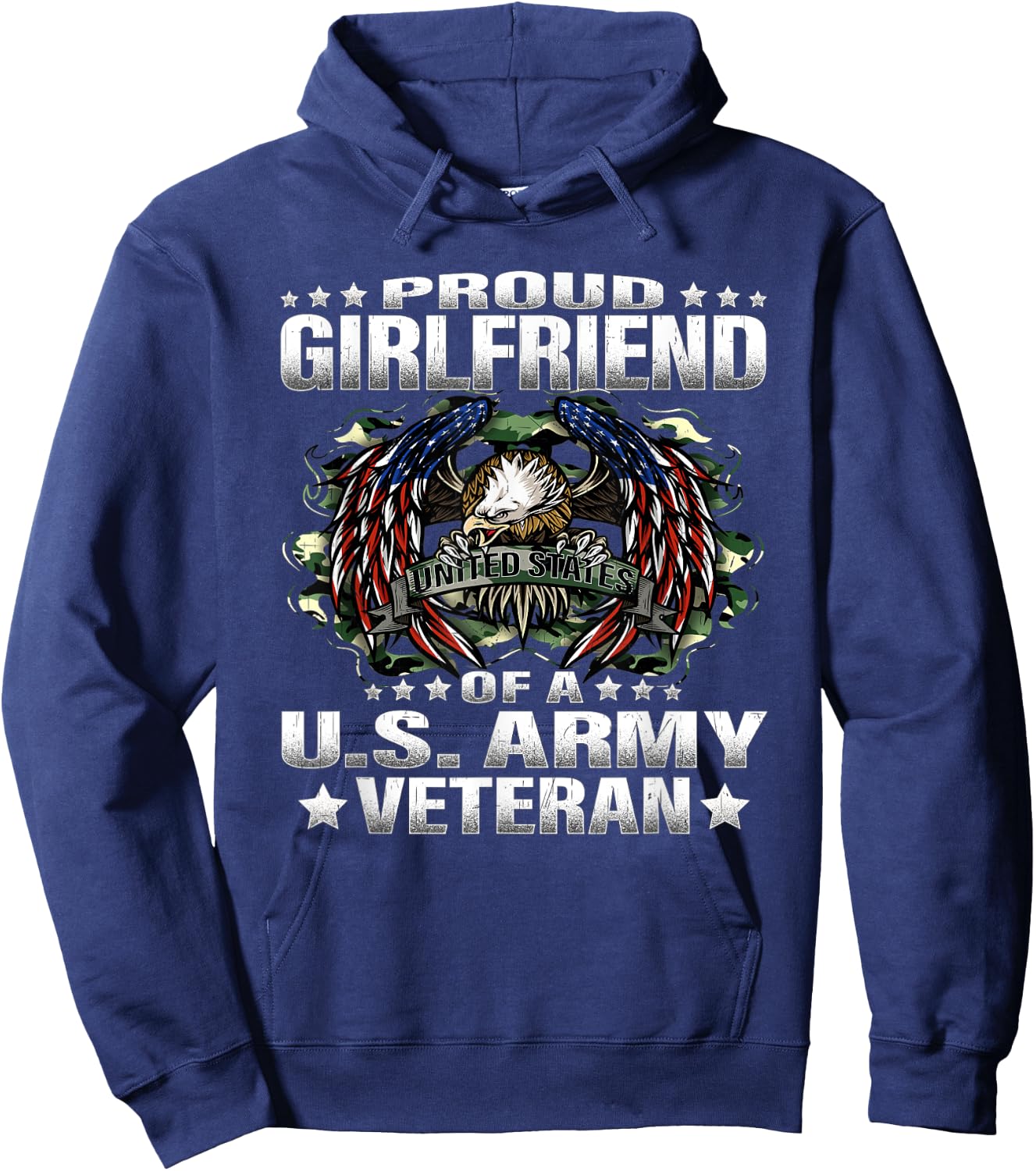 Proud Girlfriend Of A US Army Veteran Vet's Lover Gift Hoodie - Hoodie | Navy