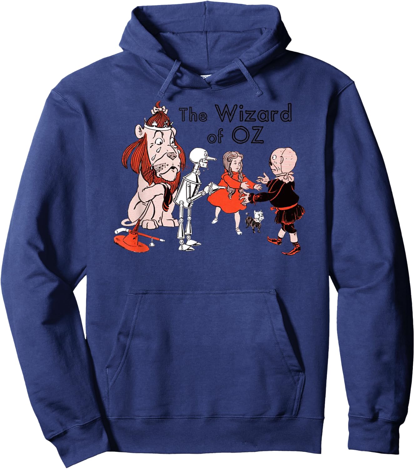 Retro Classic The Wizard of OZ Cowardly Lion & Scarecrow Hoodie - Hoodie | Navy
